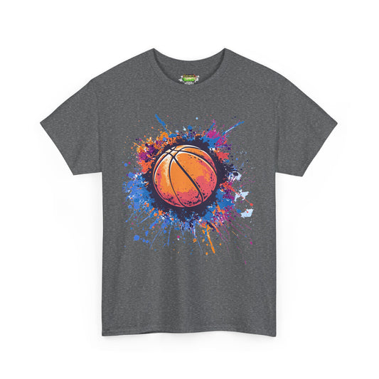 Vibrant Basketball Splash Tee - Perfect for Sports Lovers, Game Days, Casual Wear, Gifts for Athletes, Youth Basketball Events