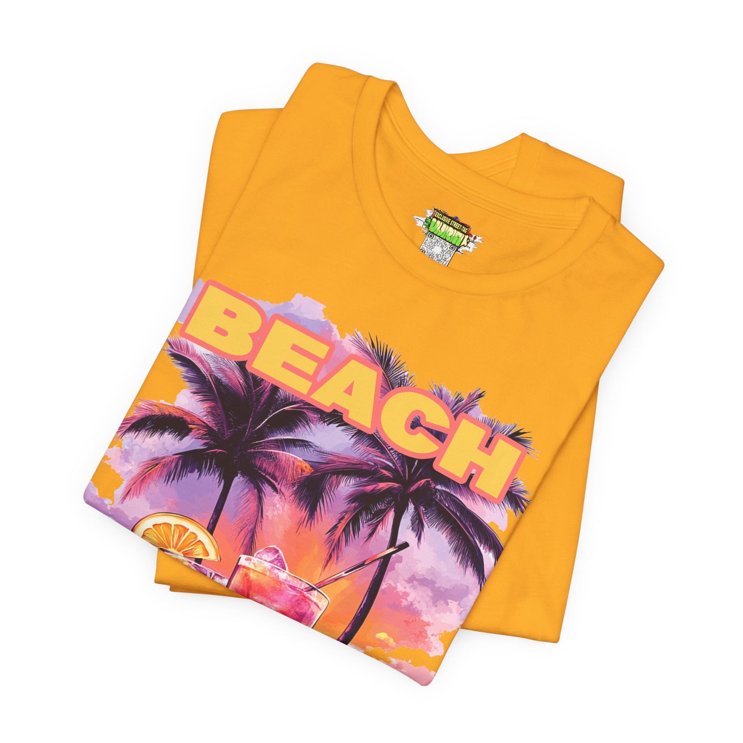 Beach Drinks Unisex Jersey Tee, Summer Shirt, Vacation T-Shirt, Tropical Paradise Top, Casual Beachwear