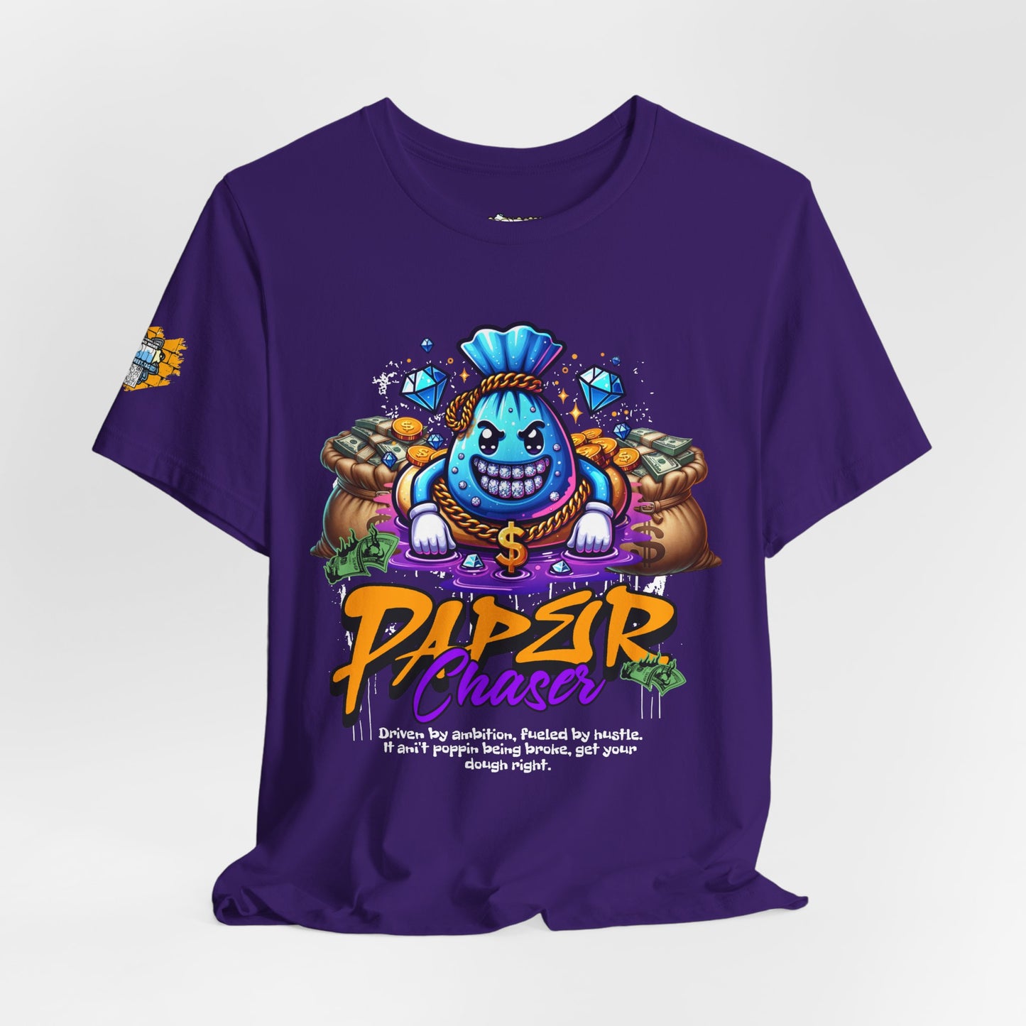 "Paper Chaser" Unisex Short Sleeve Tee - Fun & Vibrant Graphic Tee for Entrepreneurs & Dreamers