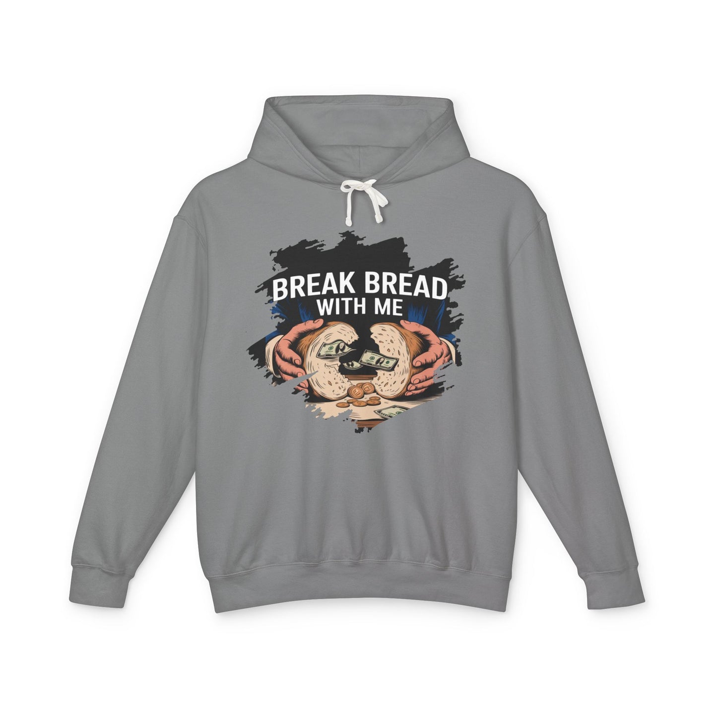 "Break Bread Unisex Lightweight Hoodie - Cozy Gift for Friends, Foodie Apparel, Casual Wear, Gathering Looks, Unique Sweatshirt