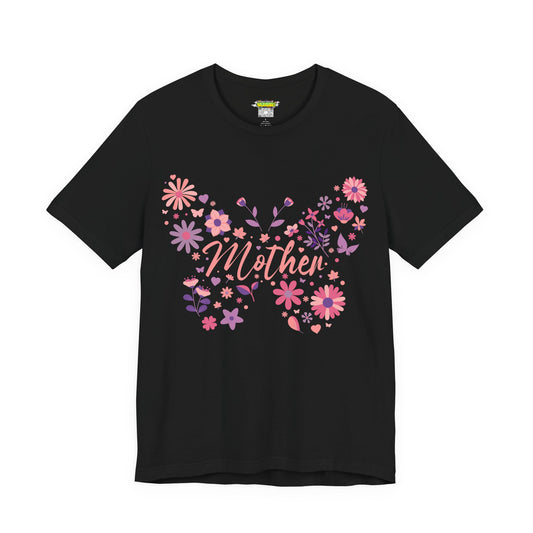 Butterfly Mother T-Shirt, Unisex Tee for Mom, Floral Gift, Birthday Present, Mother's Day Apparel, Cute Butterfly Design