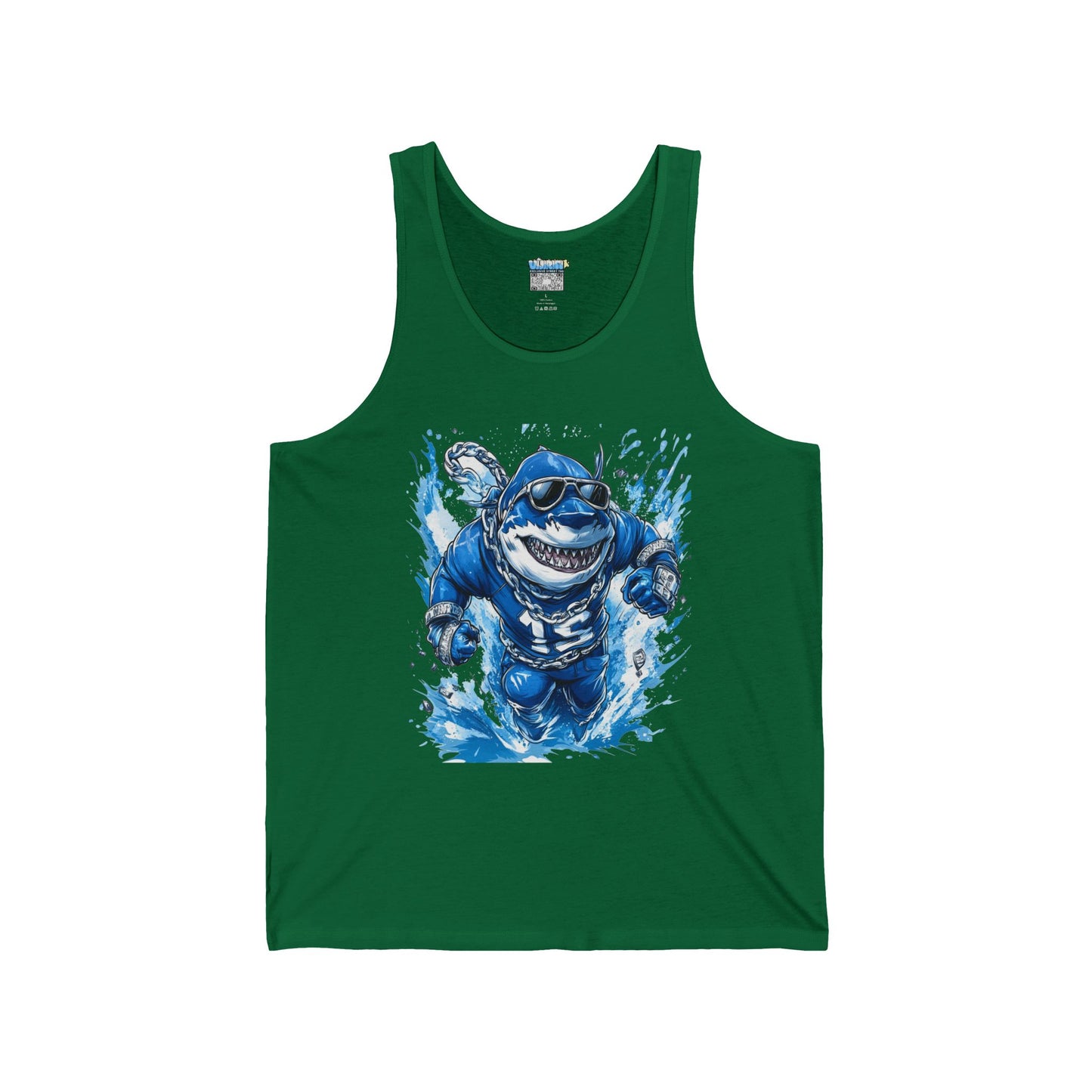 Cool Dripp Shark Graphic Unisex Jersey Tank - Perfect for Beach Days & Summer Fun