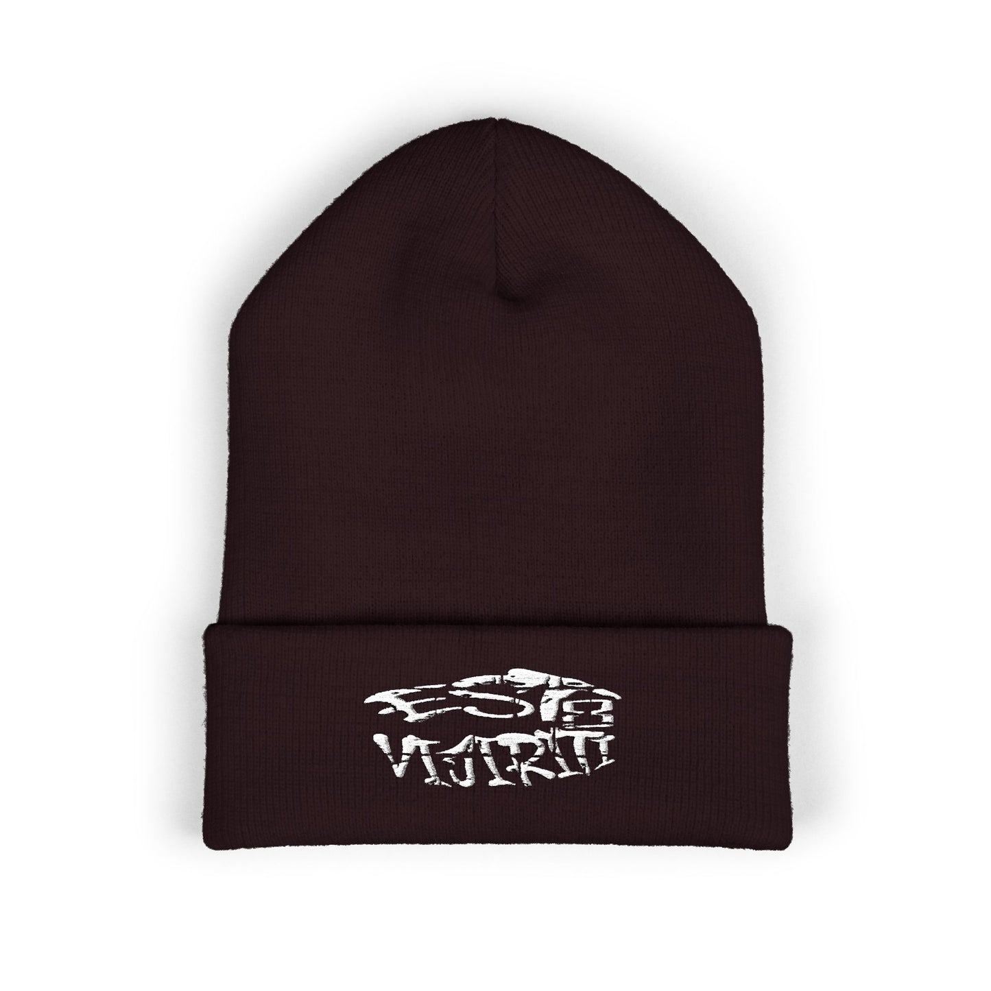 "8 Vijiriti EST Vibrant Embroidered Cuffed Beanie | Cozy Winter Hat, Stylish Beanie for Everyone, Perfect Gift for Birthdays and Holidays, Fun Casual Wear