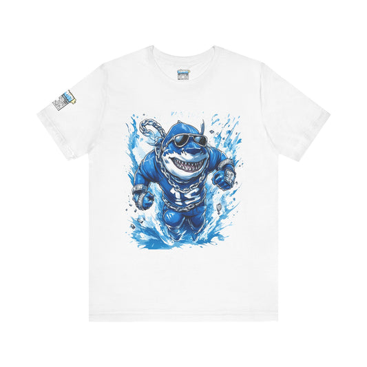 Ocean Dripp Blue Shark Graphic Unisex Tee - Fun Beachwear for Summer Adventures