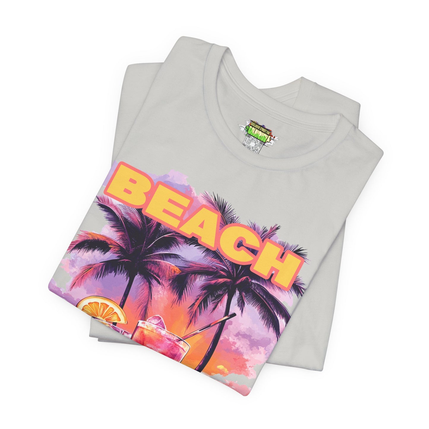 Beach Drinks Unisex Jersey Tee, Summer Shirt, Vacation T-Shirt, Tropical Paradise Top, Casual Beachwear