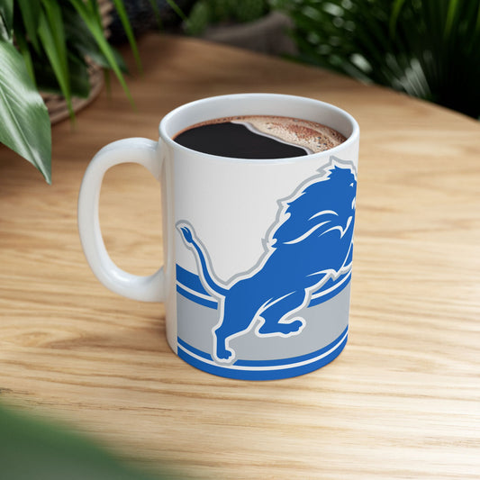Detroit Lions Ceramic Coffee Mug - Perfect Gift for Fans, 11oz & 15oz Sizes, NFL Team Merchandise, Sports Collectible, Game Day Essential