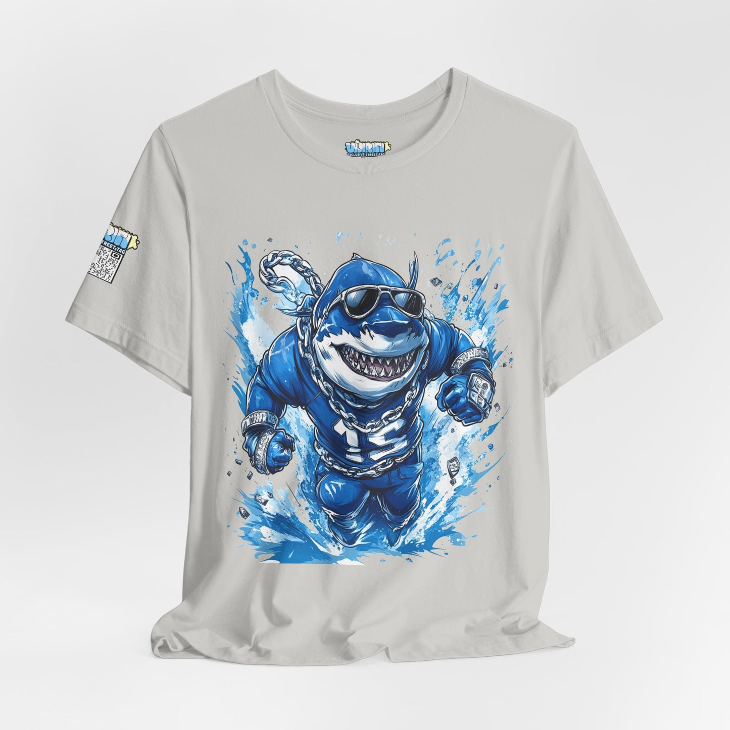Ocean Dripp Blue Shark Graphic Unisex Tee - Fun Beachwear for Summer Adventures