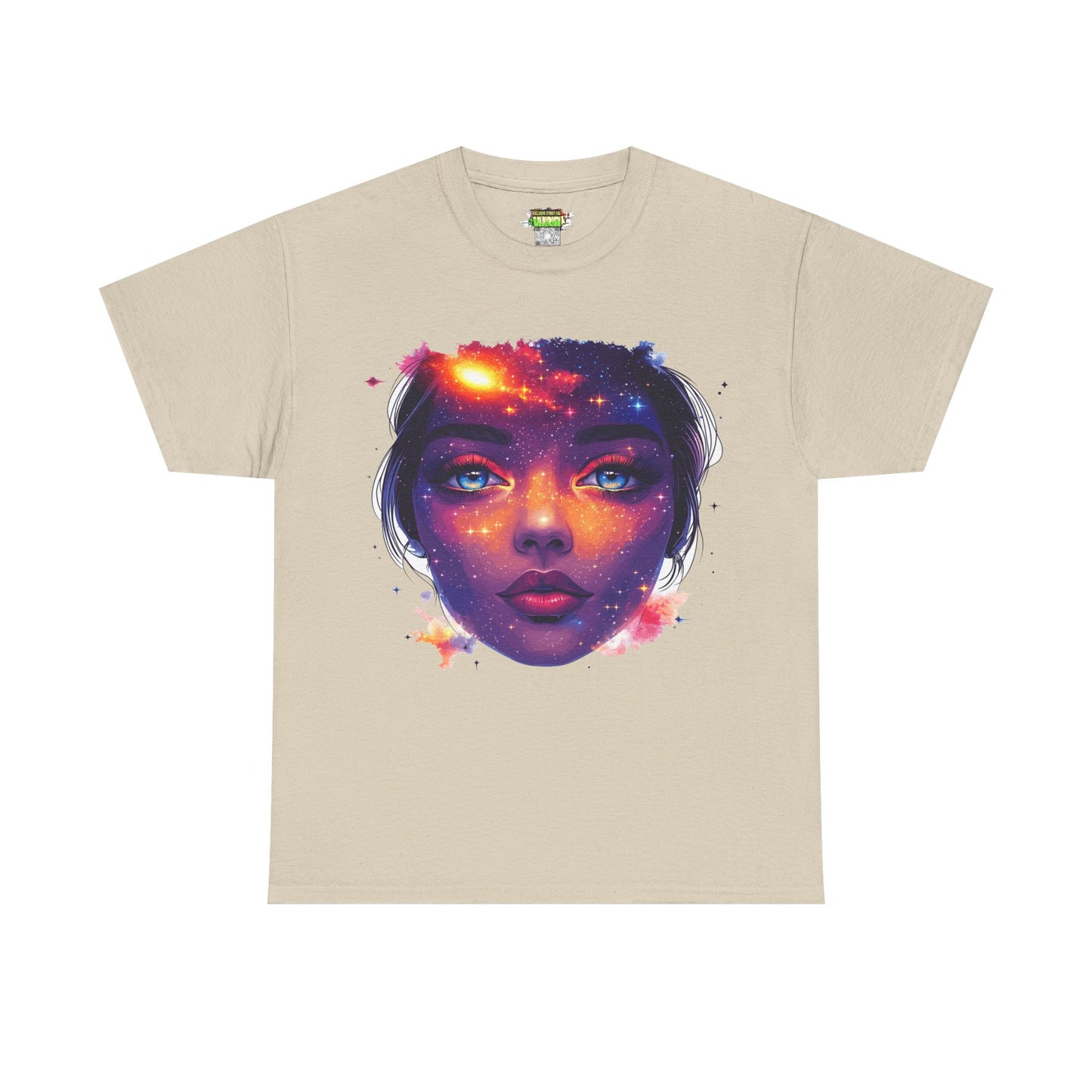 Cosmic Baby Girl Adult Heavy Cotton Tee - Artistic Galaxy Face Design, Unique Graphic Tee, Space Lover Gift, Trendy Streetwear, [...]
