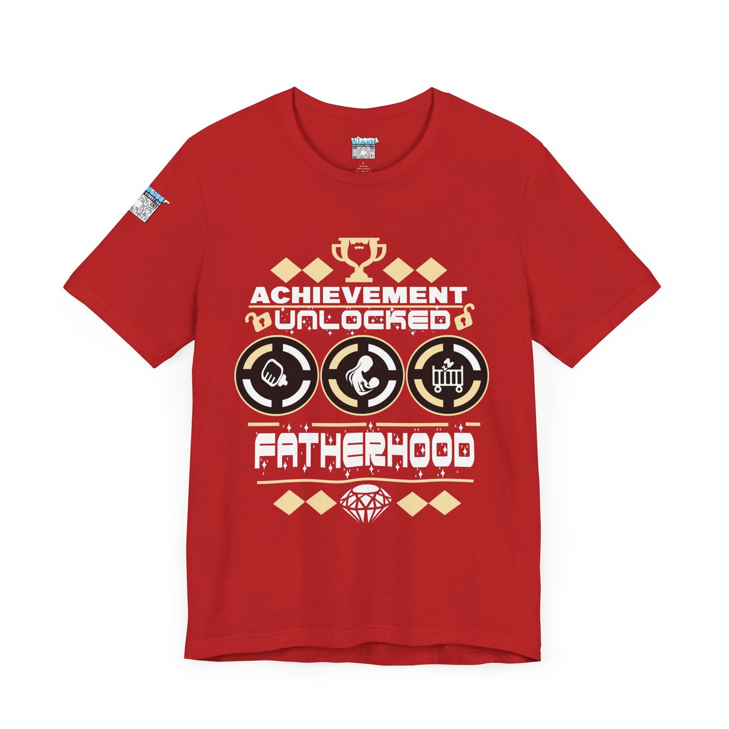 Achievement Unlocked Fatherhood T-Shirt - Unisex Short Sleeve Tee for New Dads