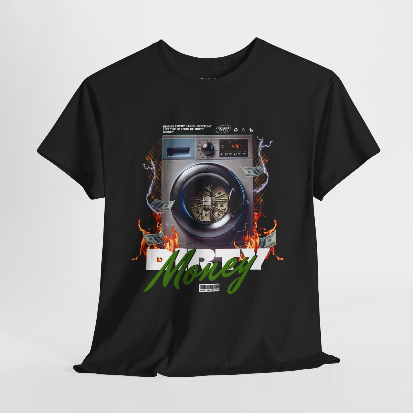 Money Burner Graphic Tee, Casual Streetwear Shirt, Unisex Heavy Cotton Tee, Trendy Gift for Hip-Hop Fans, Comfortable Everyday Wear