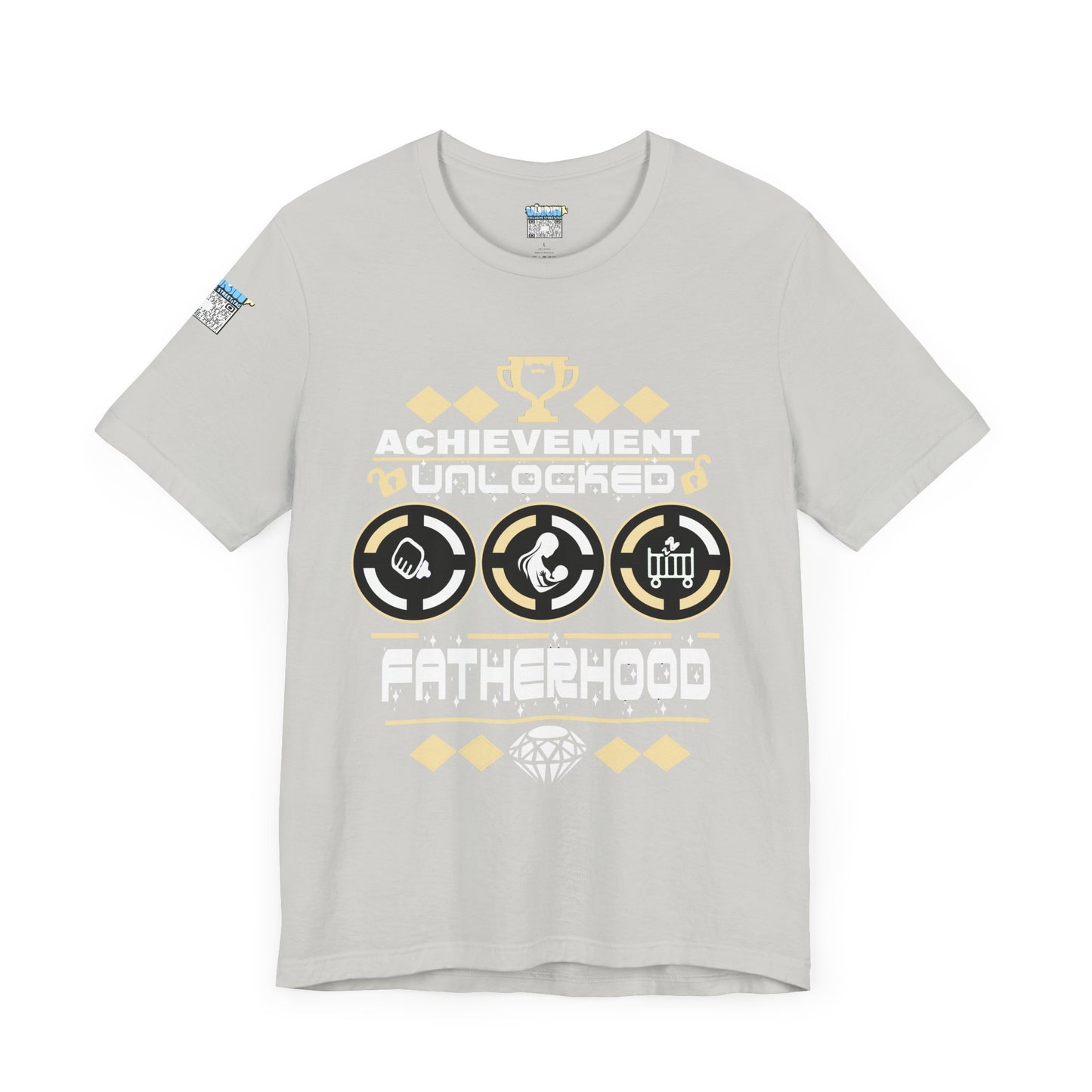 Achievement Unlocked Fatherhood T-Shirt - Unisex Short Sleeve Tee for New Dads