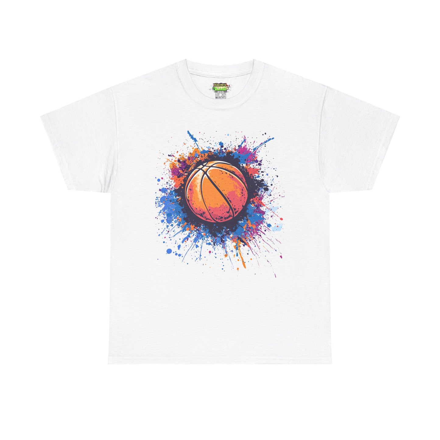 Vibrant Basketball Splash Tee - Perfect for Sports Lovers, Game Days, Casual Wear, Gifts for Athletes, Youth Basketball Events