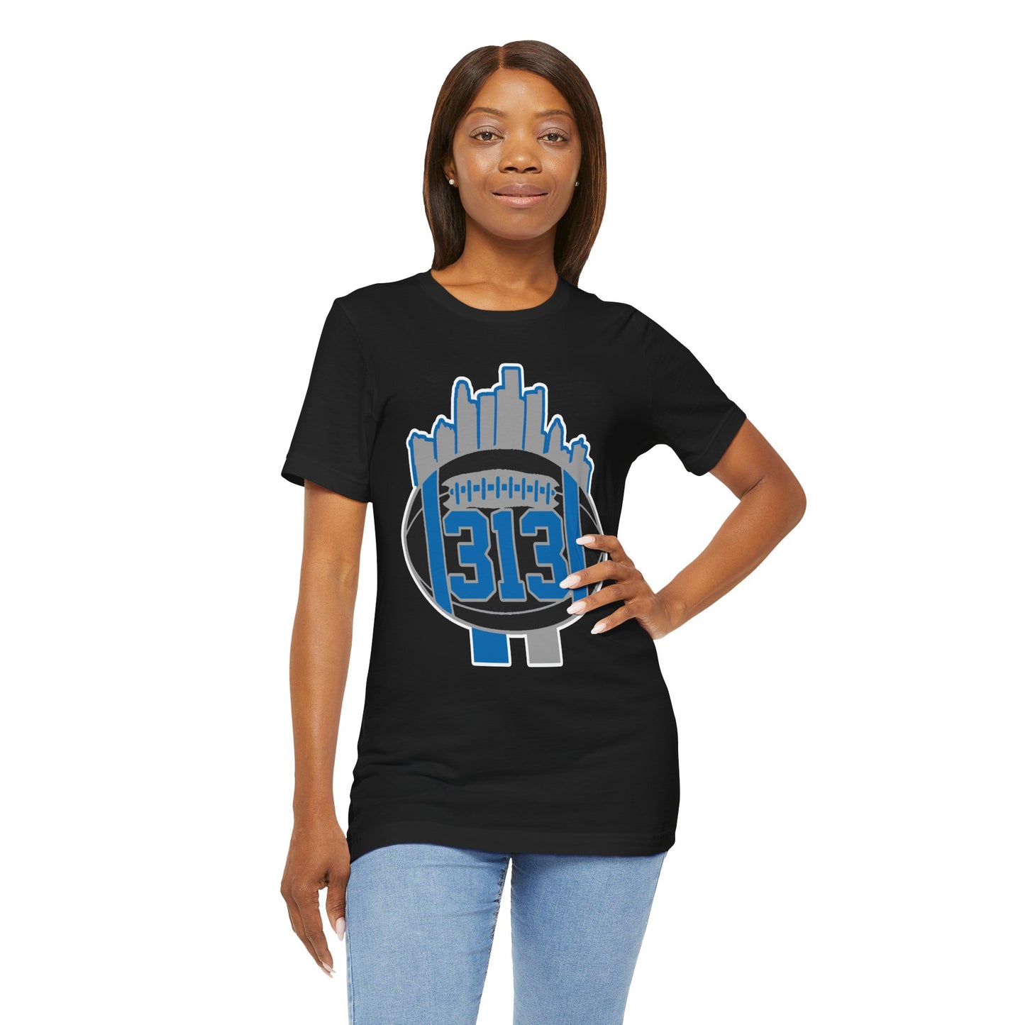 LION NEW COLORS DETROIT 313 FOOT BALL SHIRT