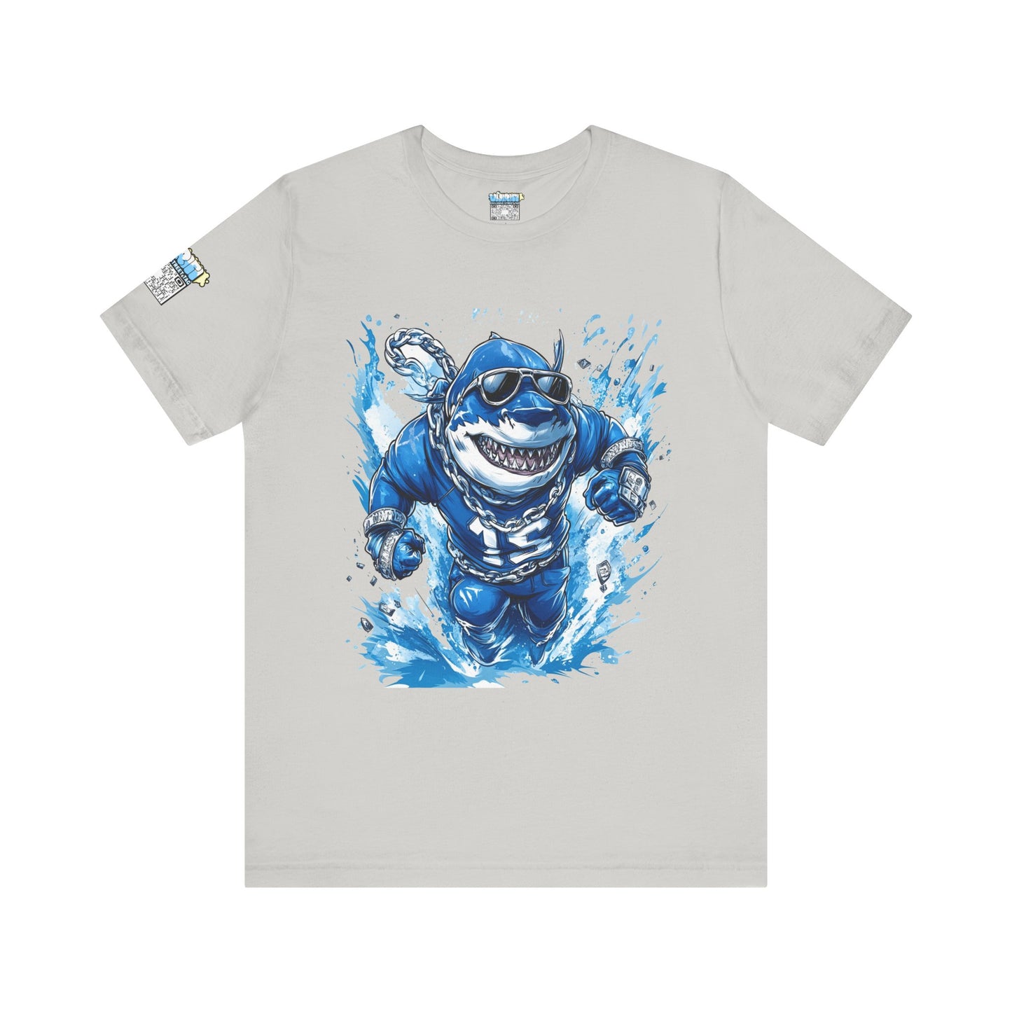 Ocean Dripp Blue Shark Graphic Unisex Tee - Fun Beachwear for Summer Adventures