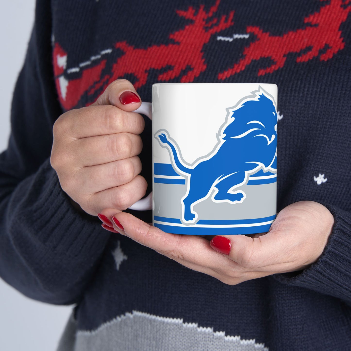 Detroit Lions Ceramic Coffee Mug - Perfect Gift for Fans, 11oz & 15oz Sizes, NFL Team Merchandise, Sports Collectible, Game Day Essential