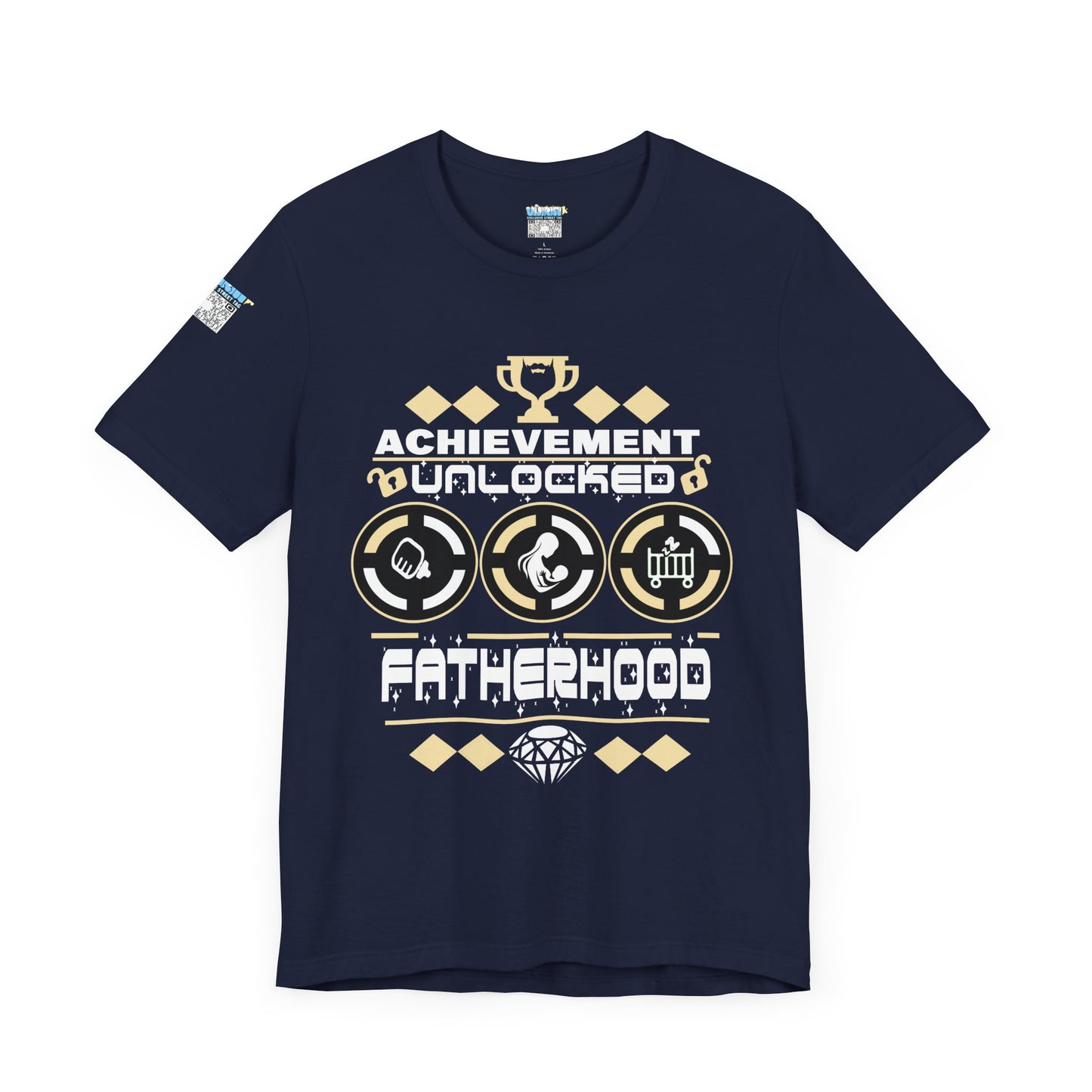 Achievement Unlocked Fatherhood T-Shirt - Unisex Short Sleeve Tee for New Dads