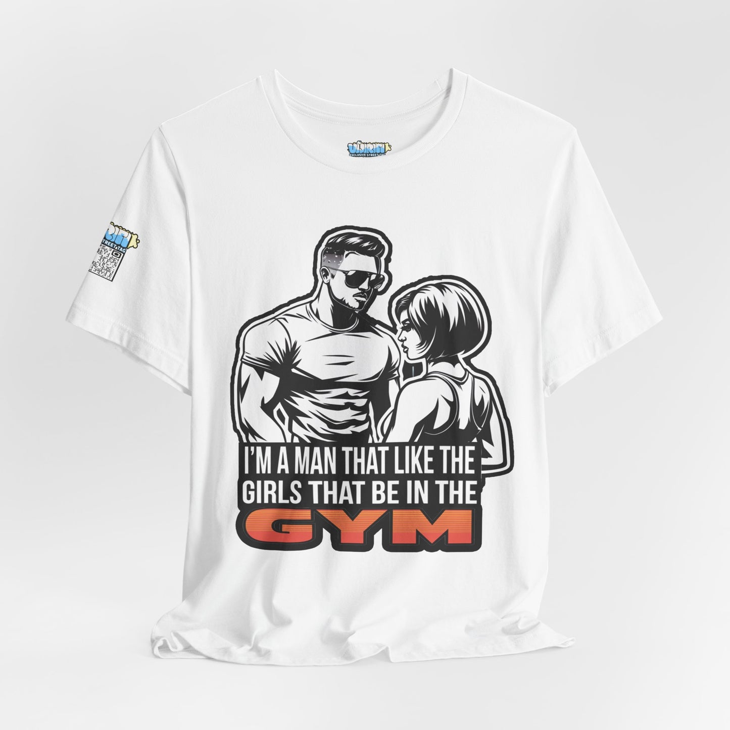 Fitness Humor Men's Tee – 'I’m a Man That Likes the Girls That Be in the Gym'