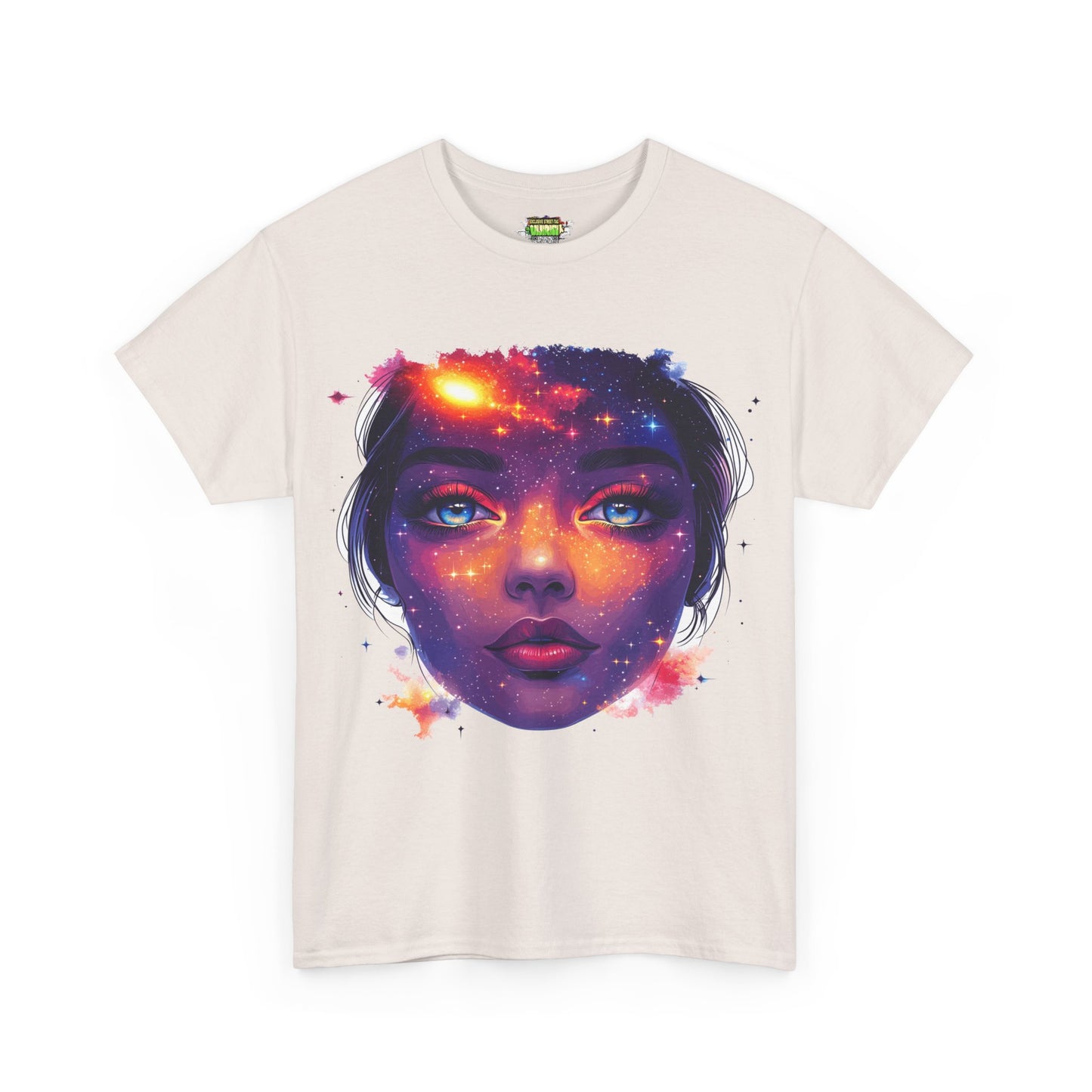 Cosmic Baby Girl Adult Heavy Cotton Tee - Artistic Galaxy Face Design, Unique Graphic Tee, Space Lover Gift, Trendy Streetwear, [...]