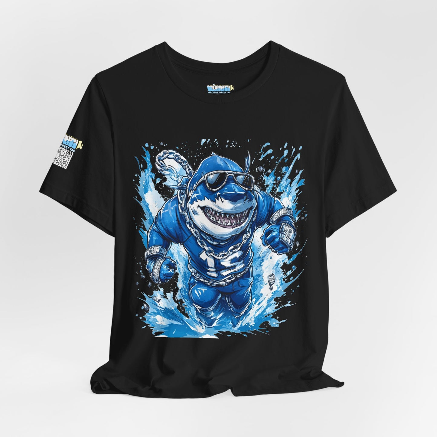 Ocean Dripp Blue Shark Graphic Unisex Tee - Fun Beachwear for Summer Adventures