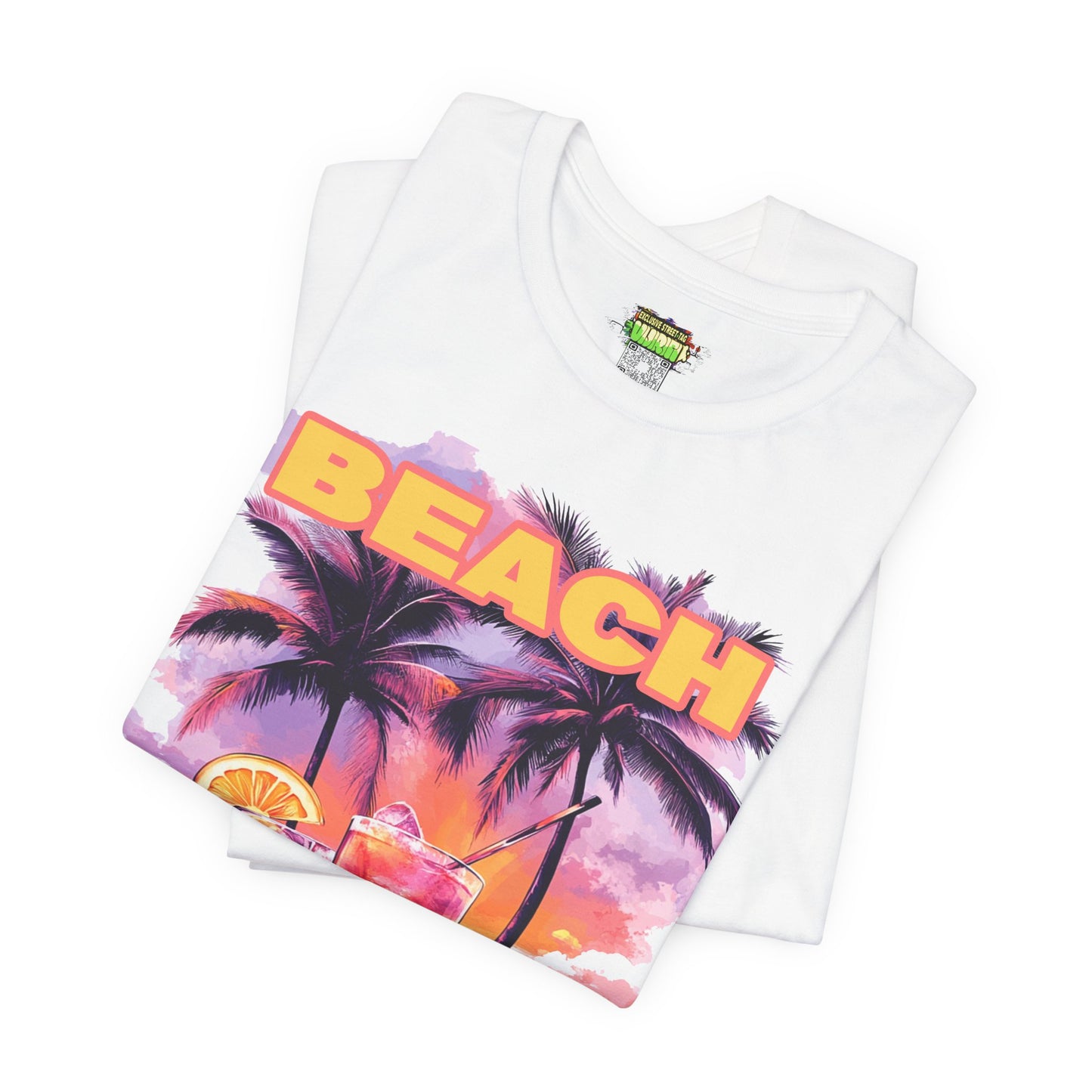 Beach Drinks Unisex Jersey Tee, Summer Shirt, Vacation T-Shirt, Tropical Paradise Top, Casual Beachwear