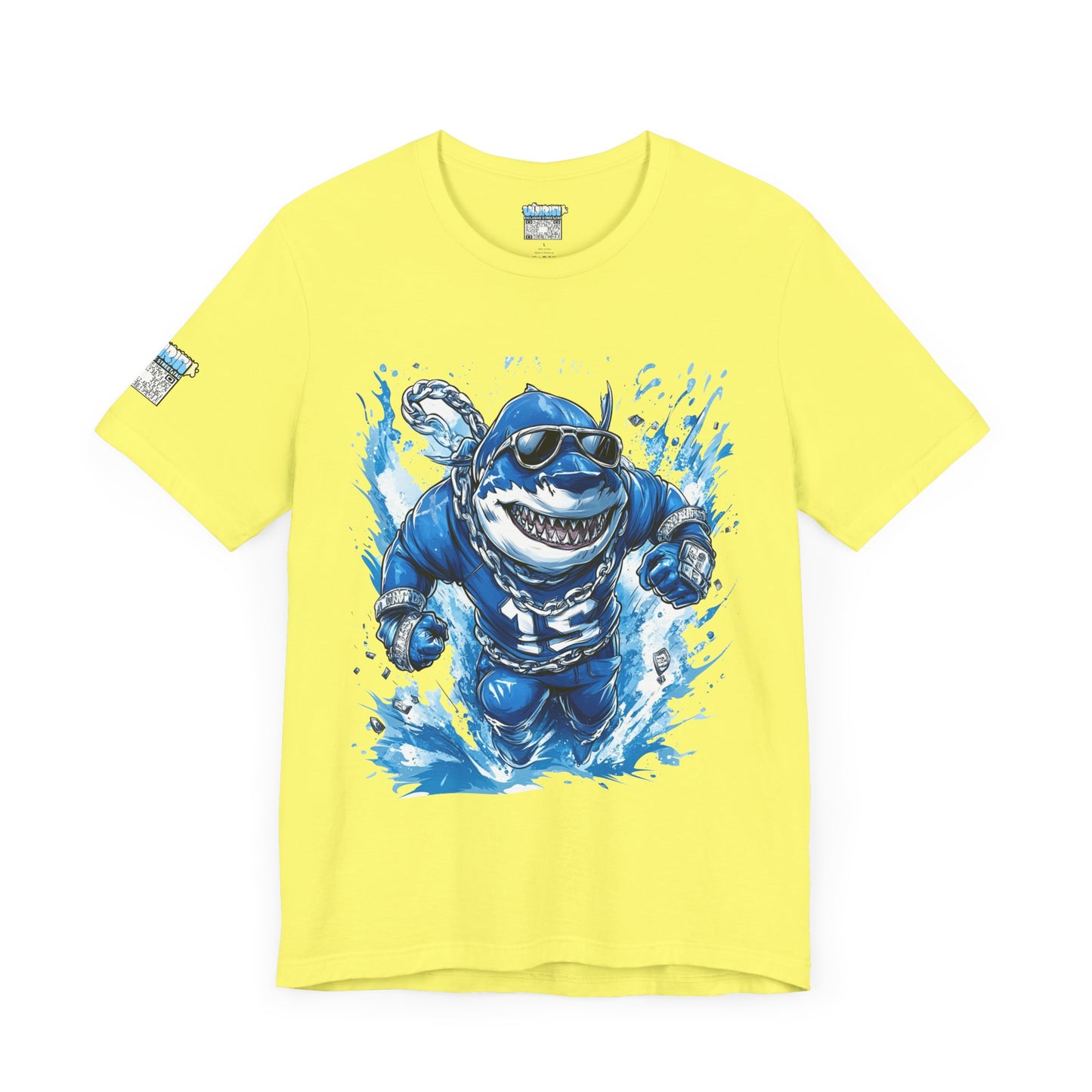 Ocean Dripp Blue Shark Graphic Unisex Tee - Fun Beachwear for Summer Adventures