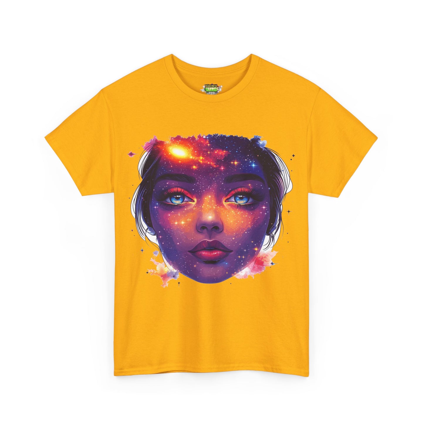 Cosmic Baby Girl Adult Heavy Cotton Tee - Artistic Galaxy Face Design, Unique Graphic Tee, Space Lover Gift, Trendy Streetwear, [...]