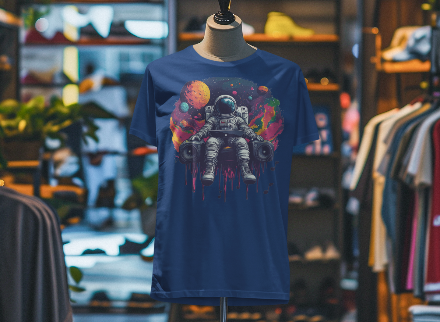 "Cosmic Beats Astronaut Tee - Unisex Short Sleeve T-Shirt
