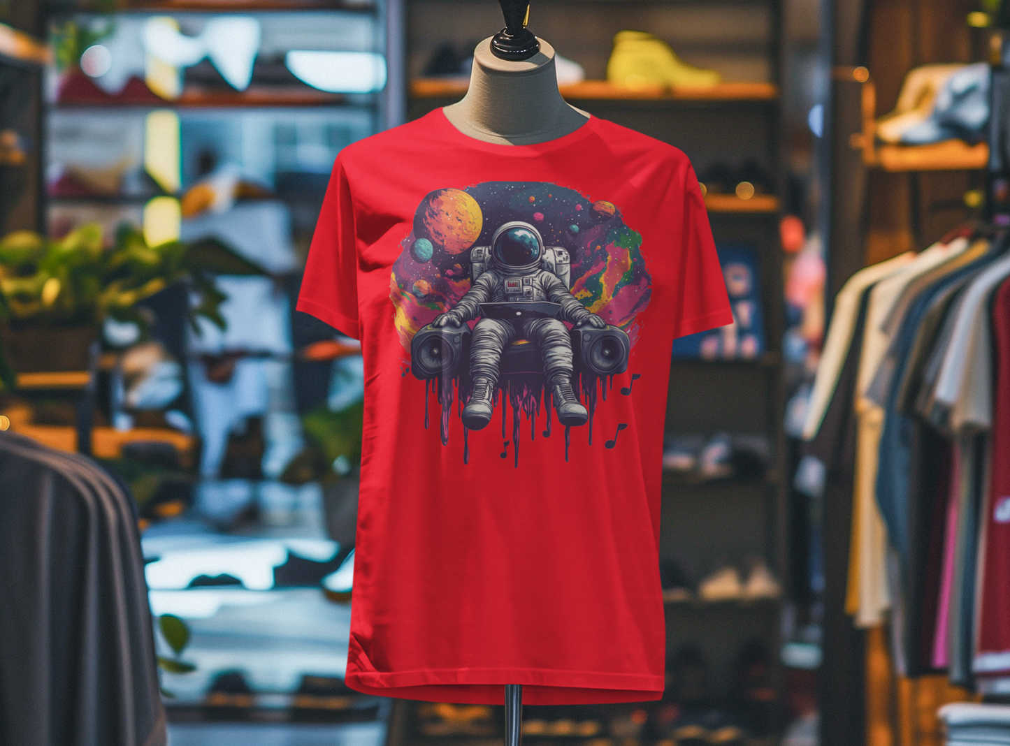 "Cosmic Beats Astronaut Tee - Unisex Short Sleeve T-Shirt