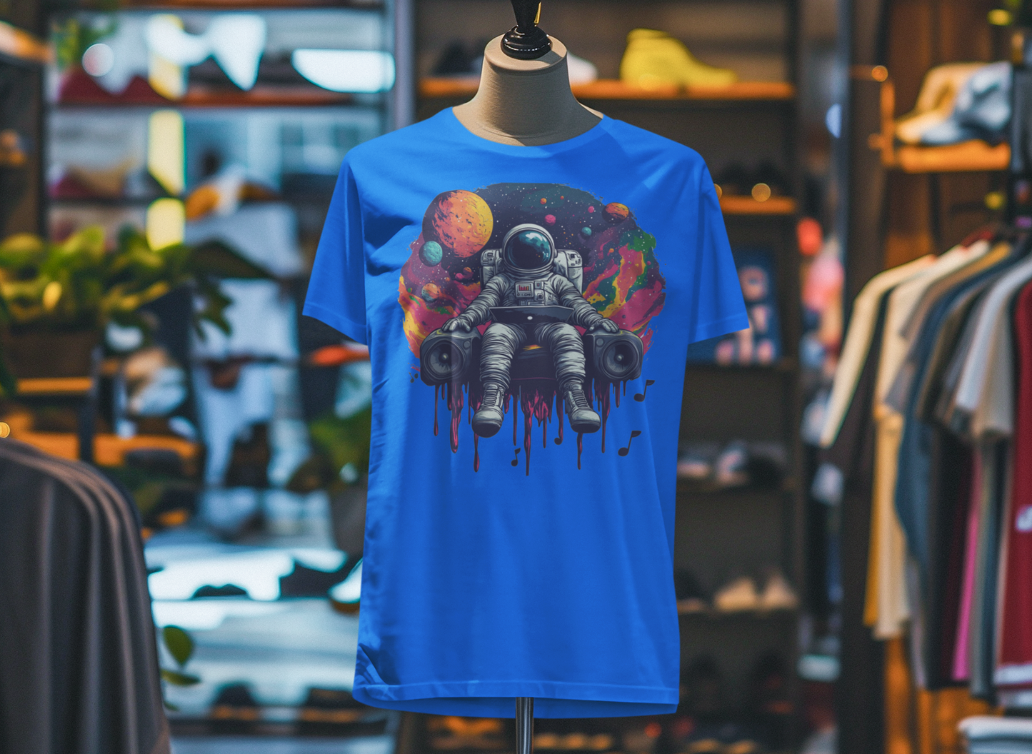 "Cosmic Beats Astronaut Tee - Unisex Short Sleeve T-Shirt