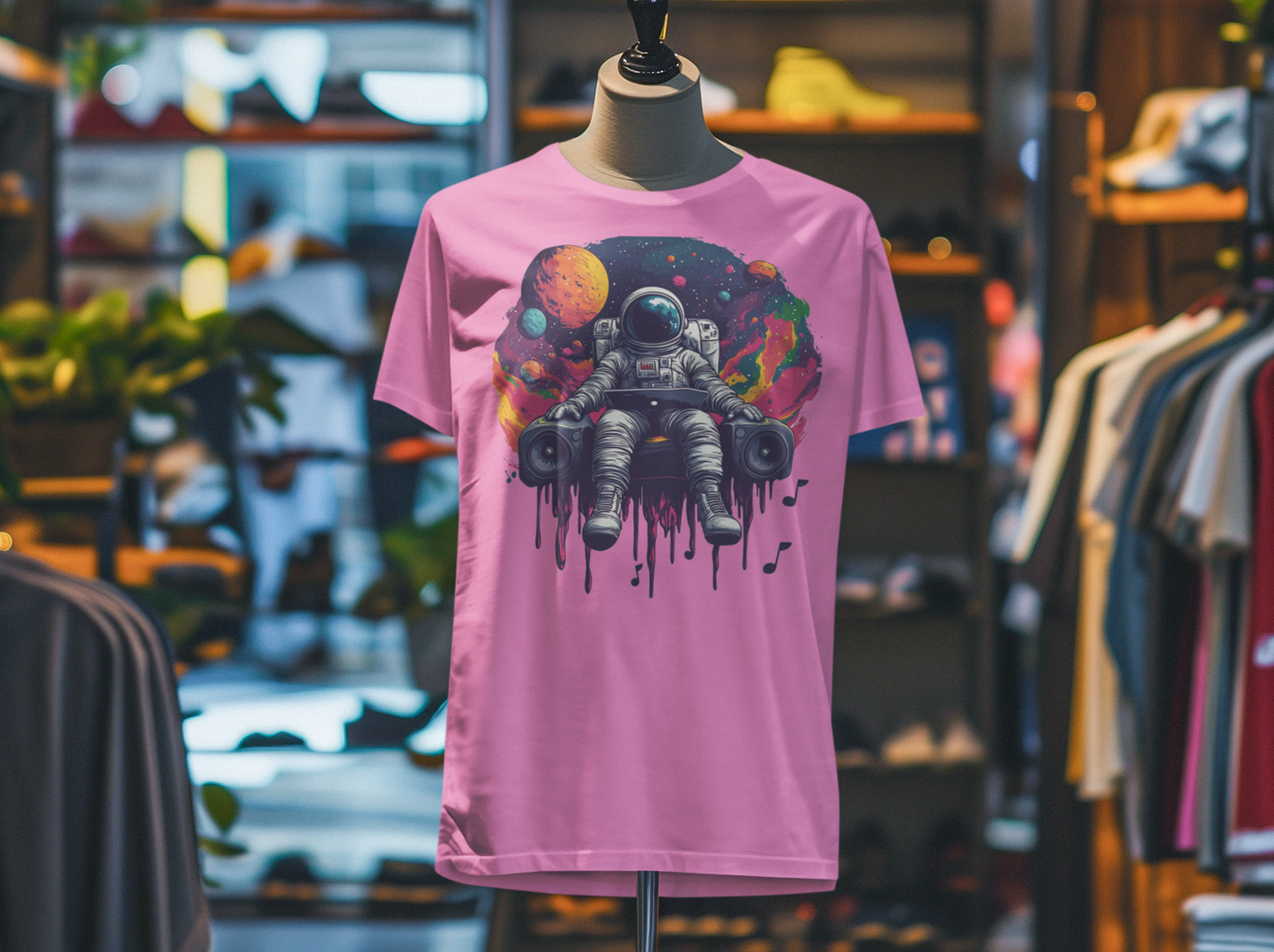 "Cosmic Beats Astronaut Tee - Unisex Short Sleeve T-Shirt