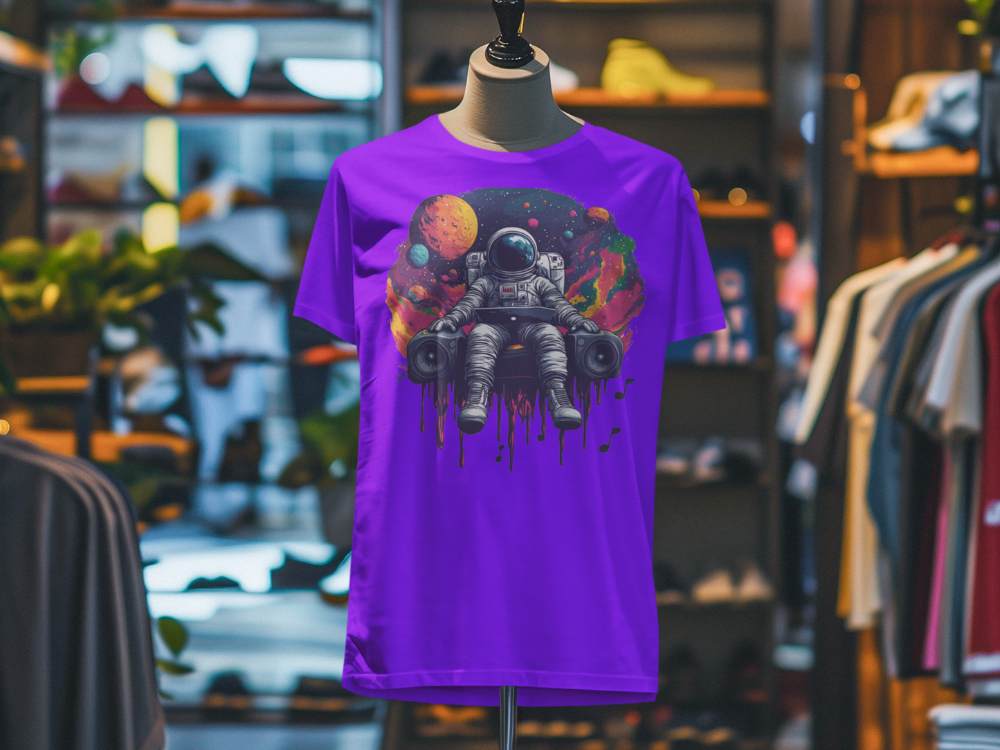 "Cosmic Beats Astronaut Tee - Unisex Short Sleeve T-Shirt