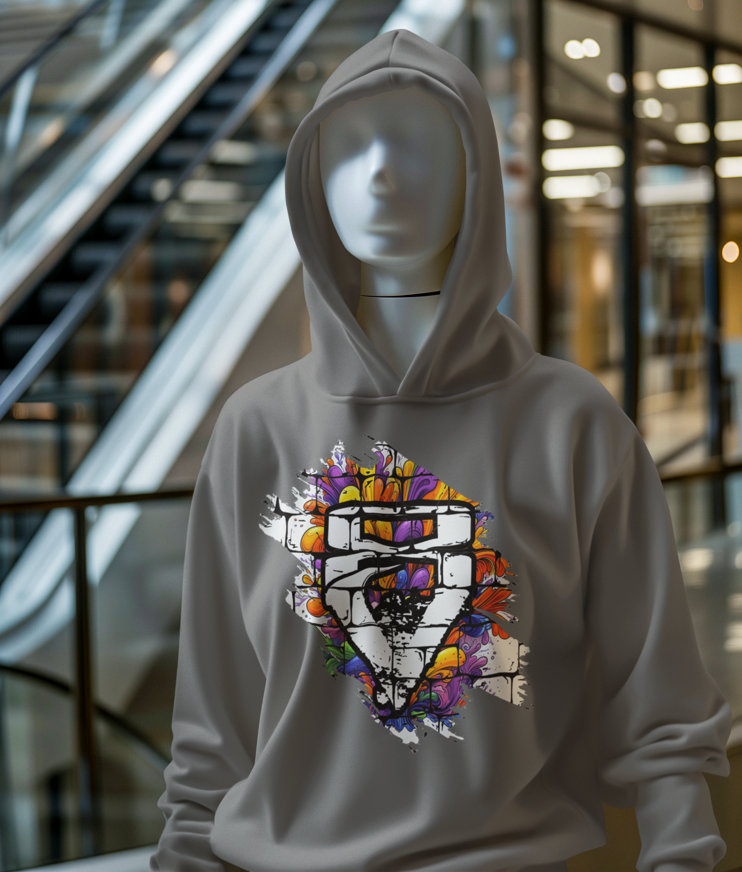 Vijiriti 8 logo Graphic Unisex Hooded Sweatshirt, Casual Wear, Street Style, Gift for Friends, Spring Fashion, Art-Inspired Clothing