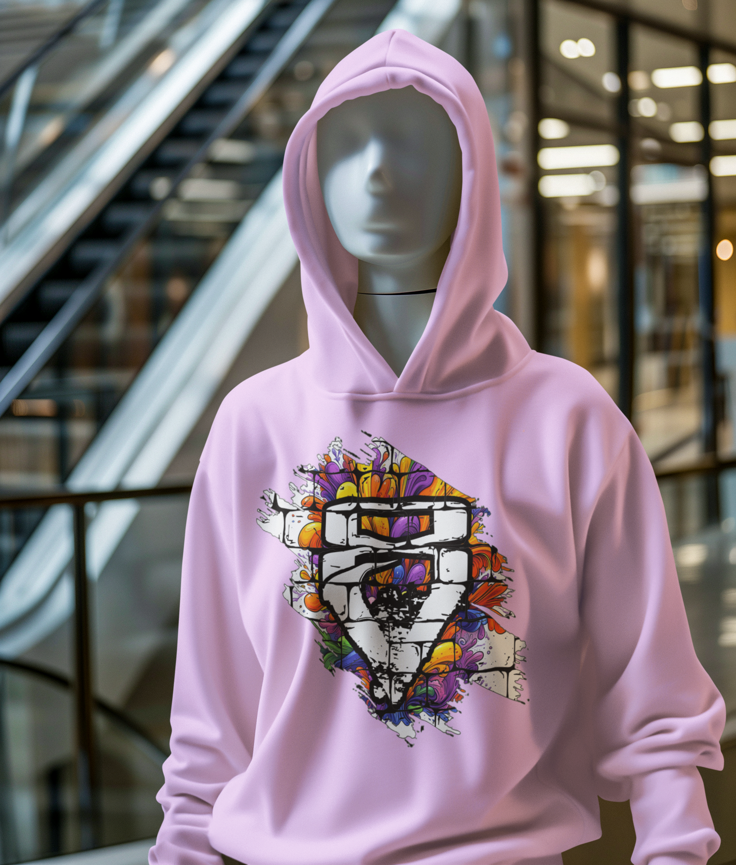 Vijiriti 8 logo Graphic Unisex Hooded Sweatshirt, Casual Wear, Street Style, Gift for Friends, Spring Fashion, Art-Inspired Clothing