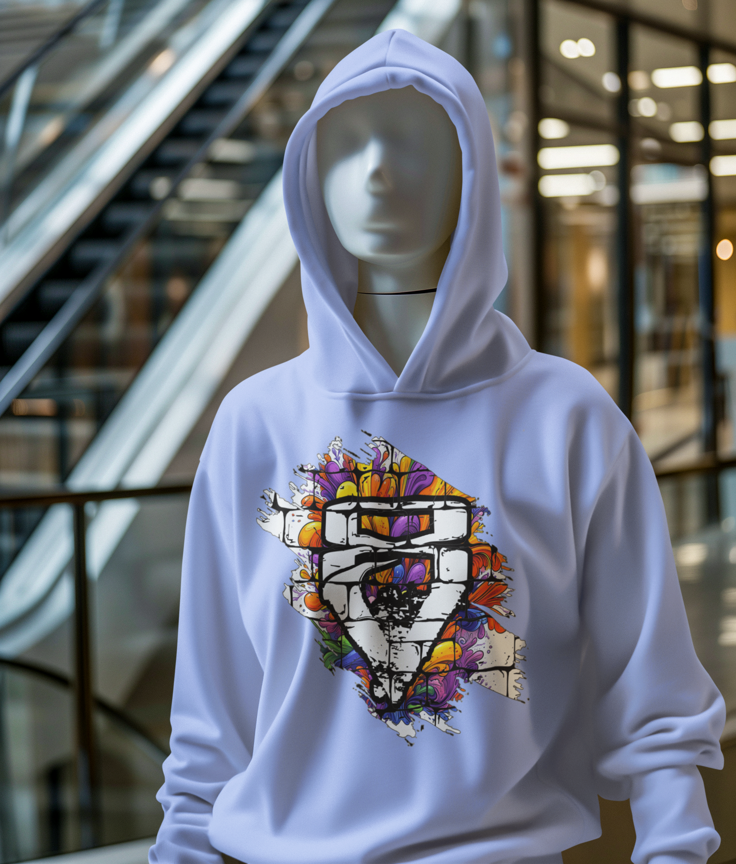 Vijiriti 8 logo Graphic Unisex Hooded Sweatshirt, Casual Wear, Street Style, Gift for Friends, Spring Fashion, Art-Inspired Clothing