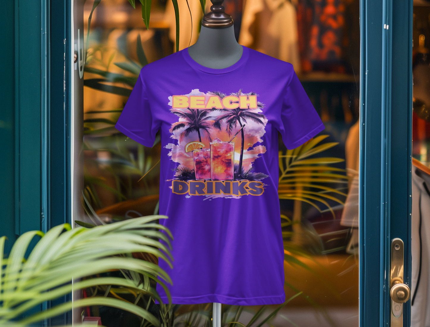 Beach Drinks Unisex Jersey Tee, Summer Shirt, Vacation T-Shirt, Tropical Paradise Top, Casual Beachwear