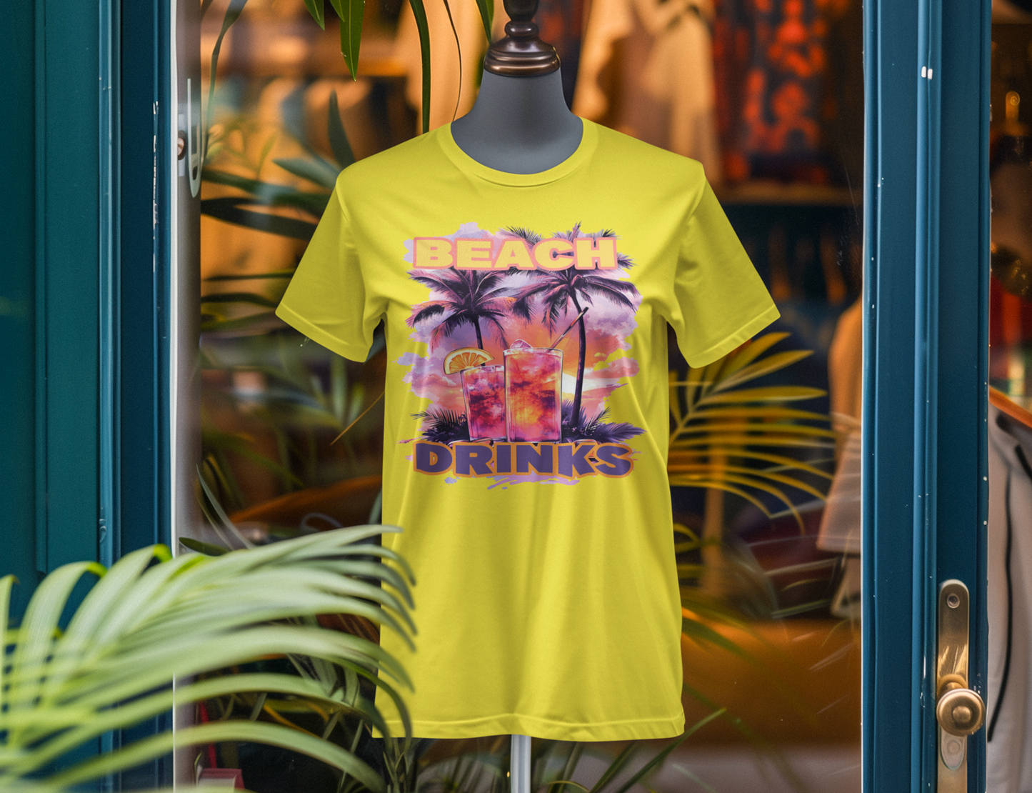Beach Drinks Unisex Jersey Tee, Summer Shirt, Vacation T-Shirt, Tropical Paradise Top, Casual Beachwear
