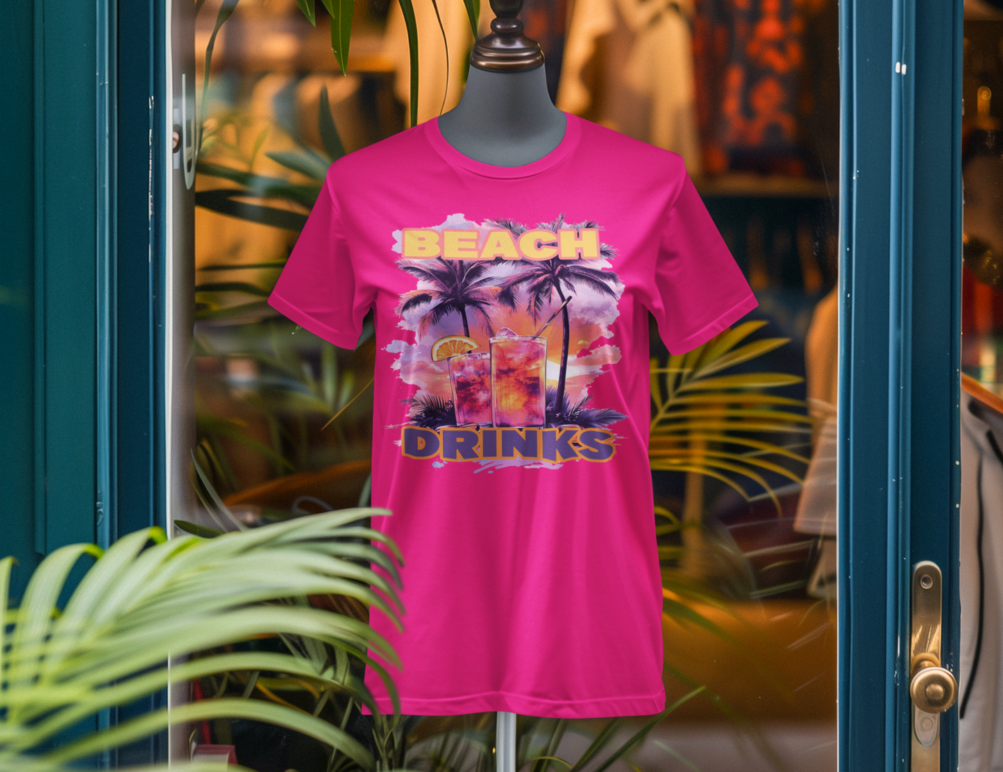 Beach Drinks Unisex Jersey Tee, Summer Shirt, Vacation T-Shirt, Tropical Paradise Top, Casual Beachwear