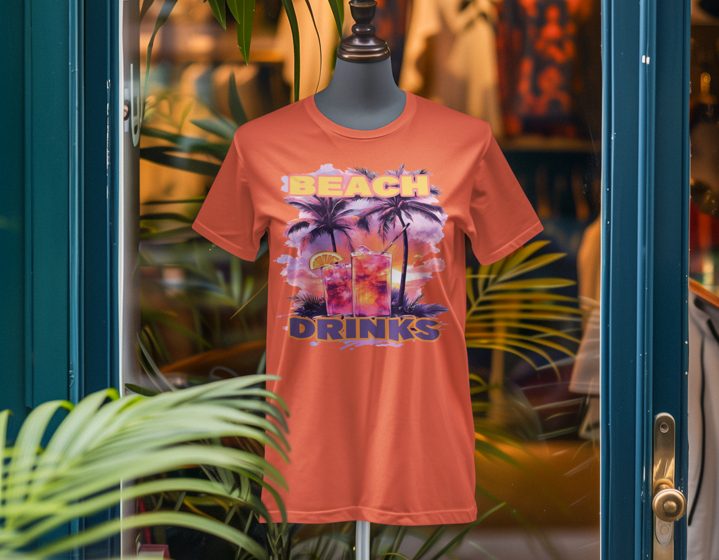 Beach Drinks Unisex Jersey Tee, Summer Shirt, Vacation T-Shirt, Tropical Paradise Top, Casual Beachwear