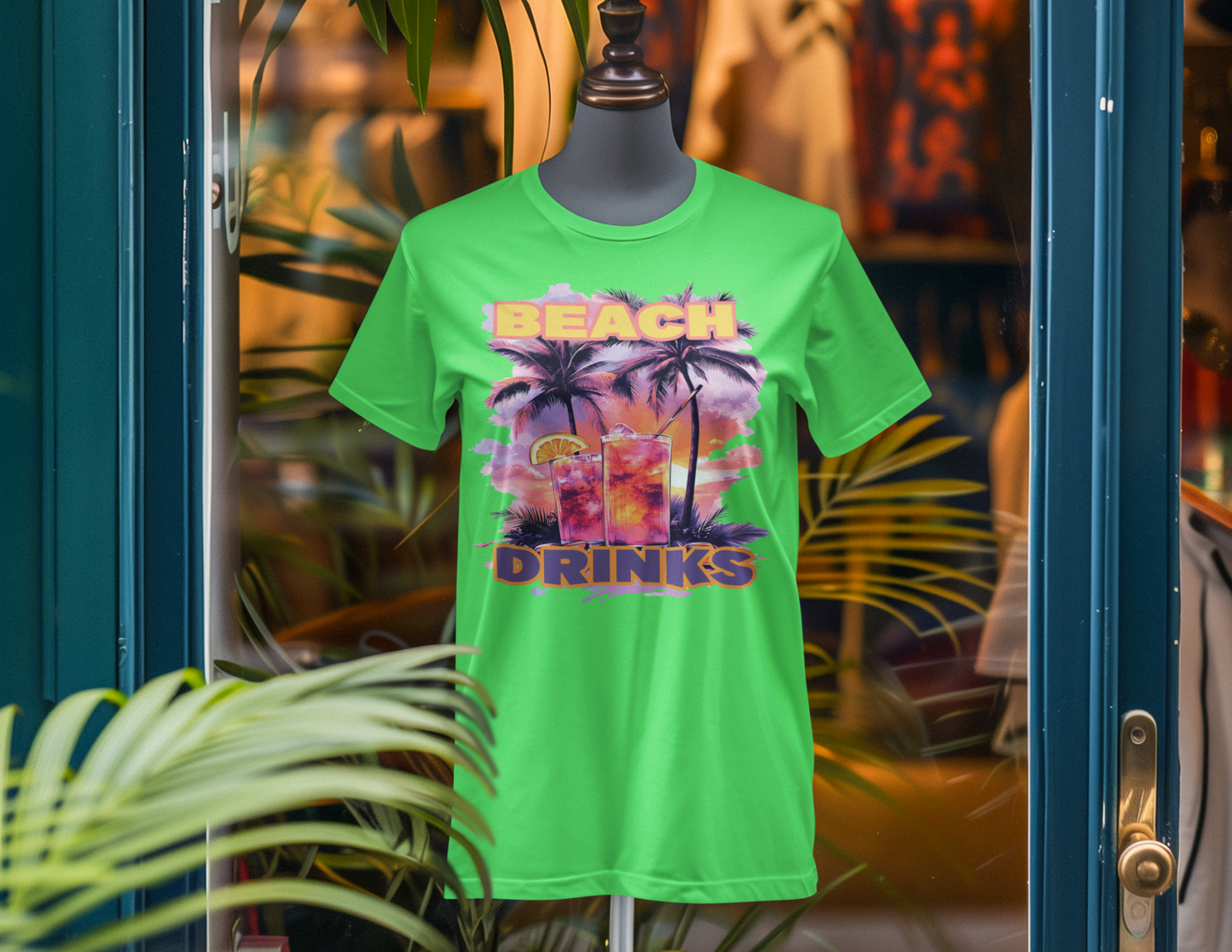 Beach Drinks Unisex Jersey Tee, Summer Shirt, Vacation T-Shirt, Tropical Paradise Top, Casual Beachwear