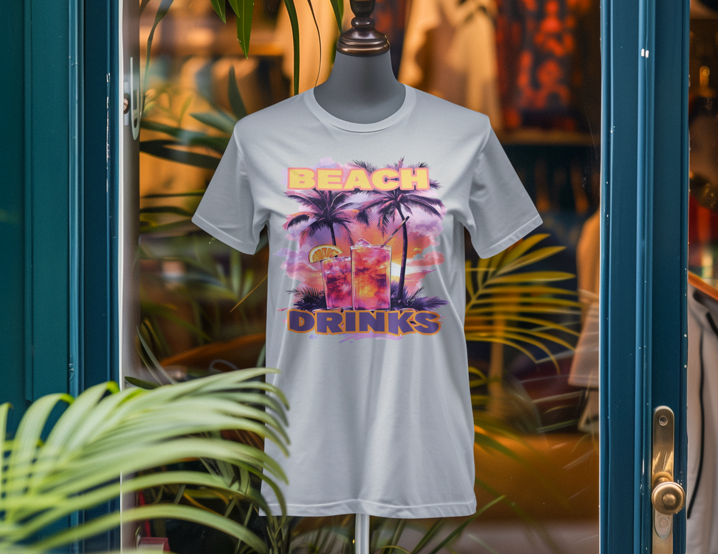 Beach Drinks Unisex Jersey Tee, Summer Shirt, Vacation T-Shirt, Tropical Paradise Top, Casual Beachwear