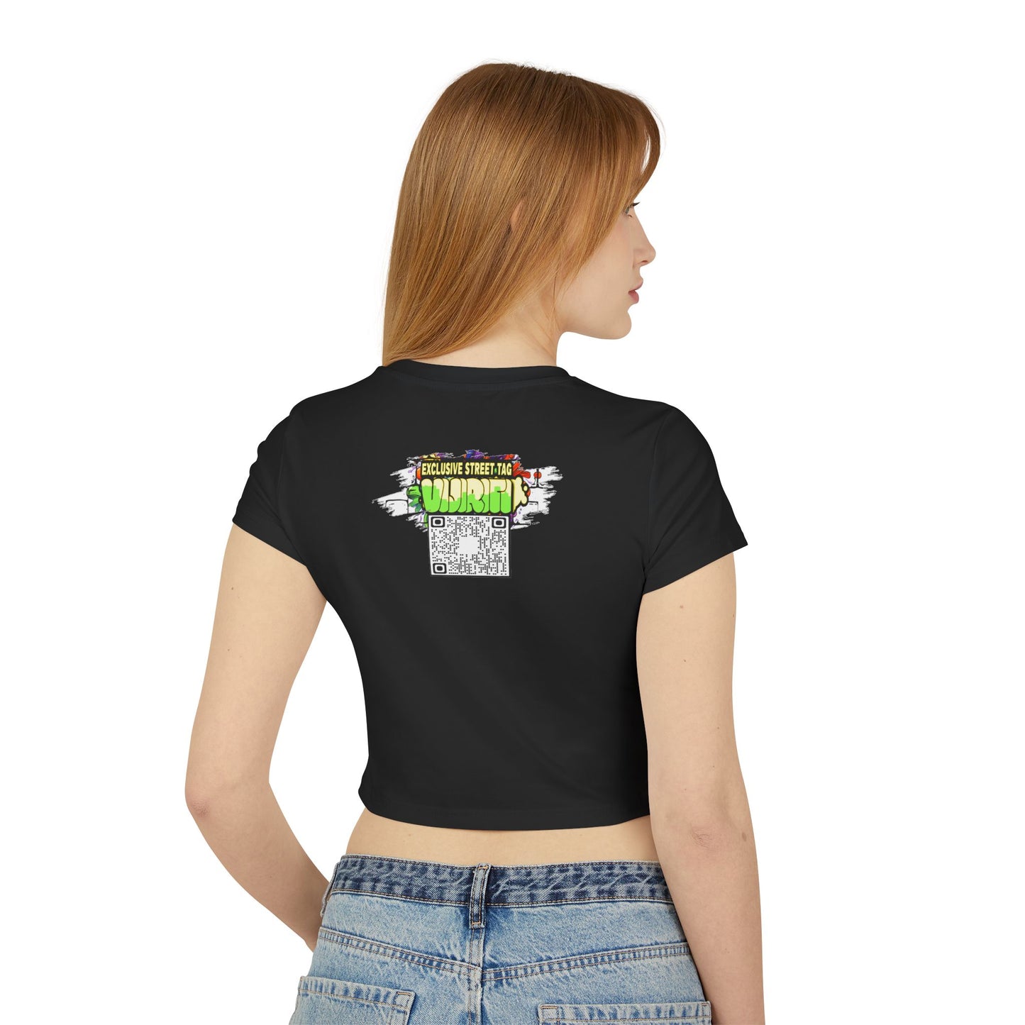 Sexy Bite Vibrant Women's Baby Tee, Funky Crop Top, Retro Statement Shirt, Edgy Graphic Tee, Stylish Summer Apparel