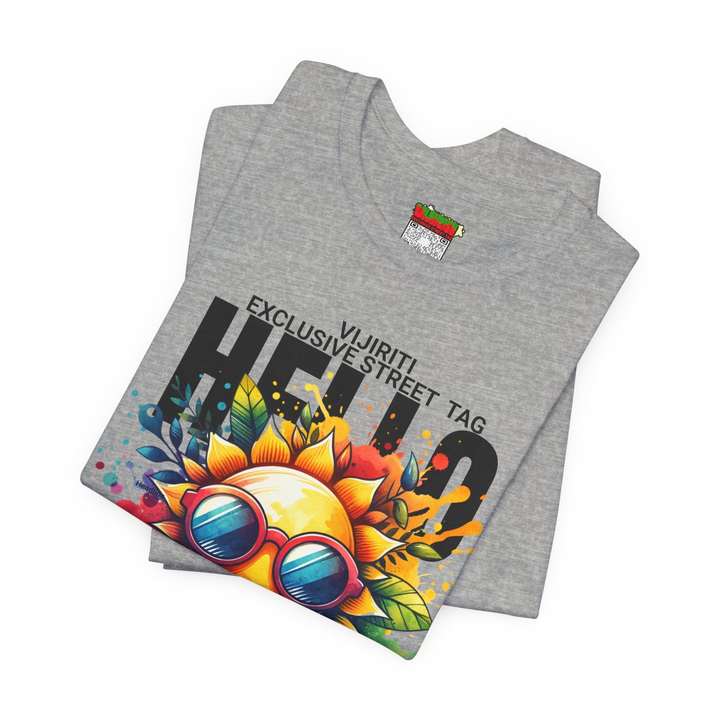 Vibrant Hello Summer Vibes Tee, Colorful Graphic Shirt, Unisex Summer Top, Beachwear, Festival Apparel, Gift for Sun Lovers