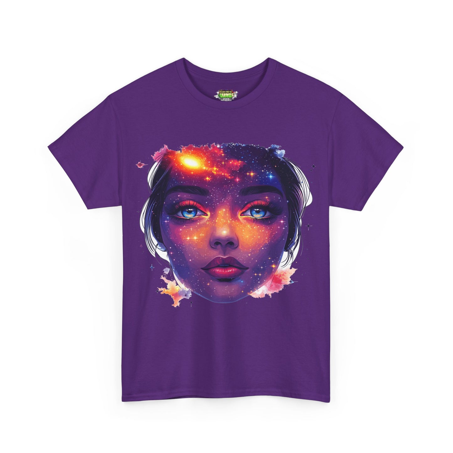 Cosmic Baby Girl Adult Heavy Cotton Tee - Artistic Galaxy Face Design, Unique Graphic Tee, Space Lover Gift, Trendy Streetwear, [...]