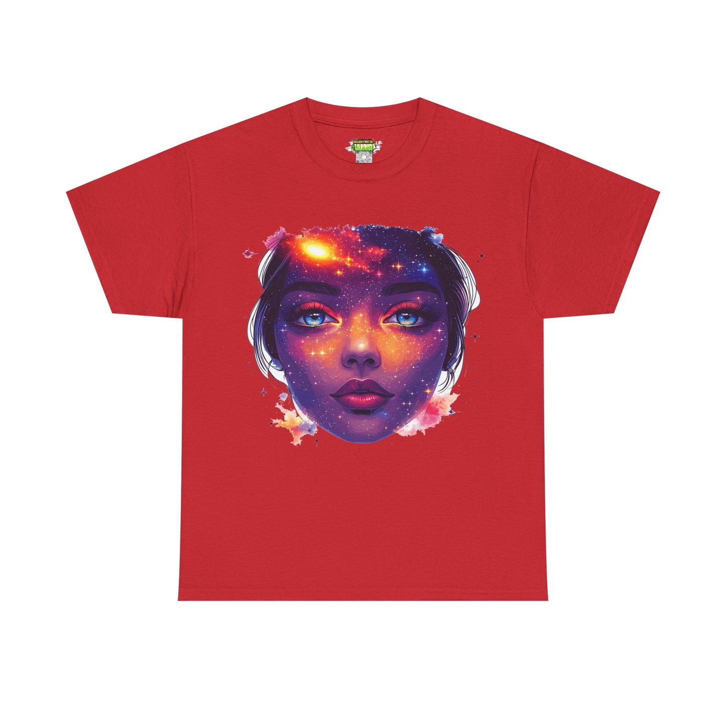 Cosmic Baby Girl Adult Heavy Cotton Tee - Artistic Galaxy Face Design, Unique Graphic Tee, Space Lover Gift, Trendy Streetwear, [...]