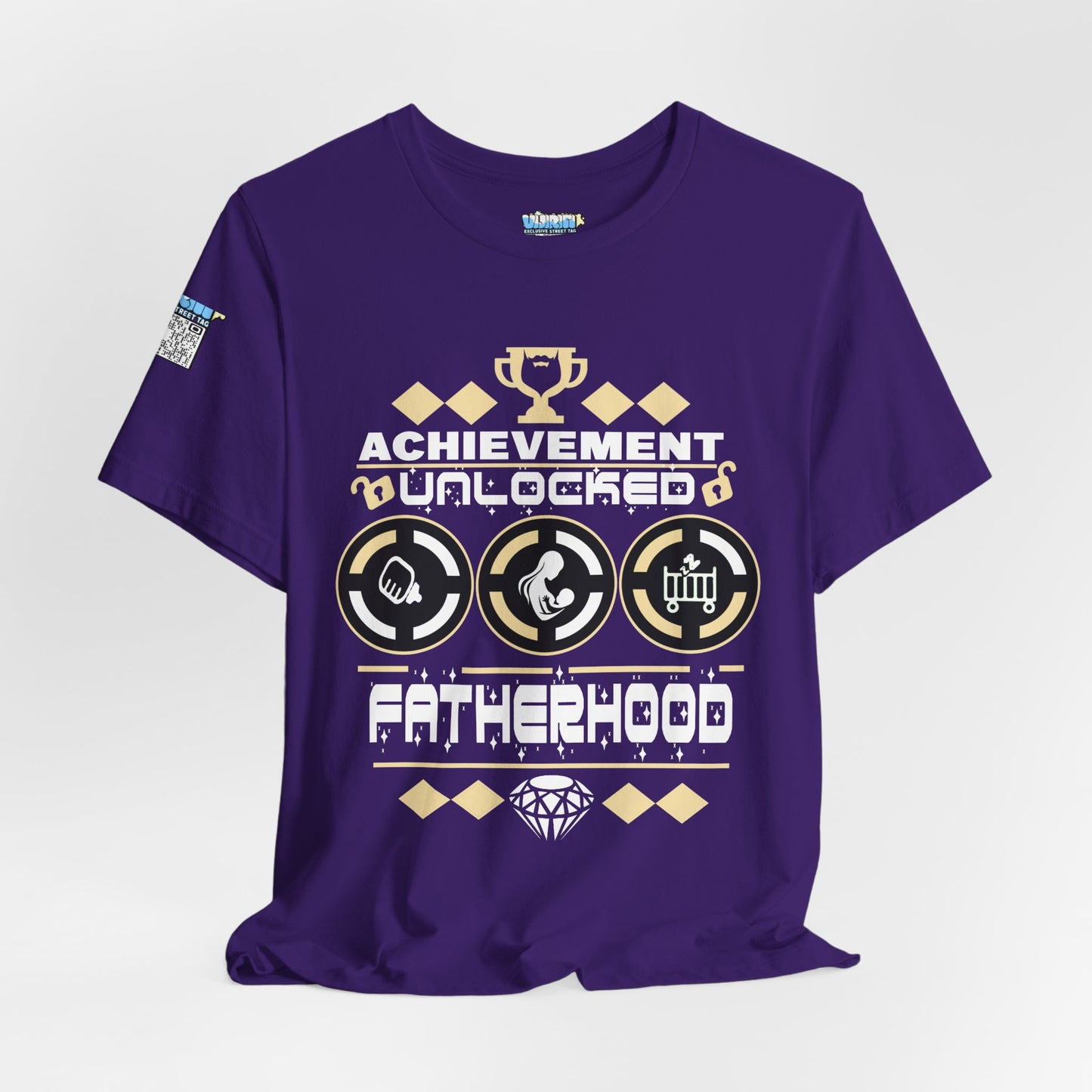 Achievement Unlocked Fatherhood T-Shirt - Unisex Short Sleeve Tee for New Dads