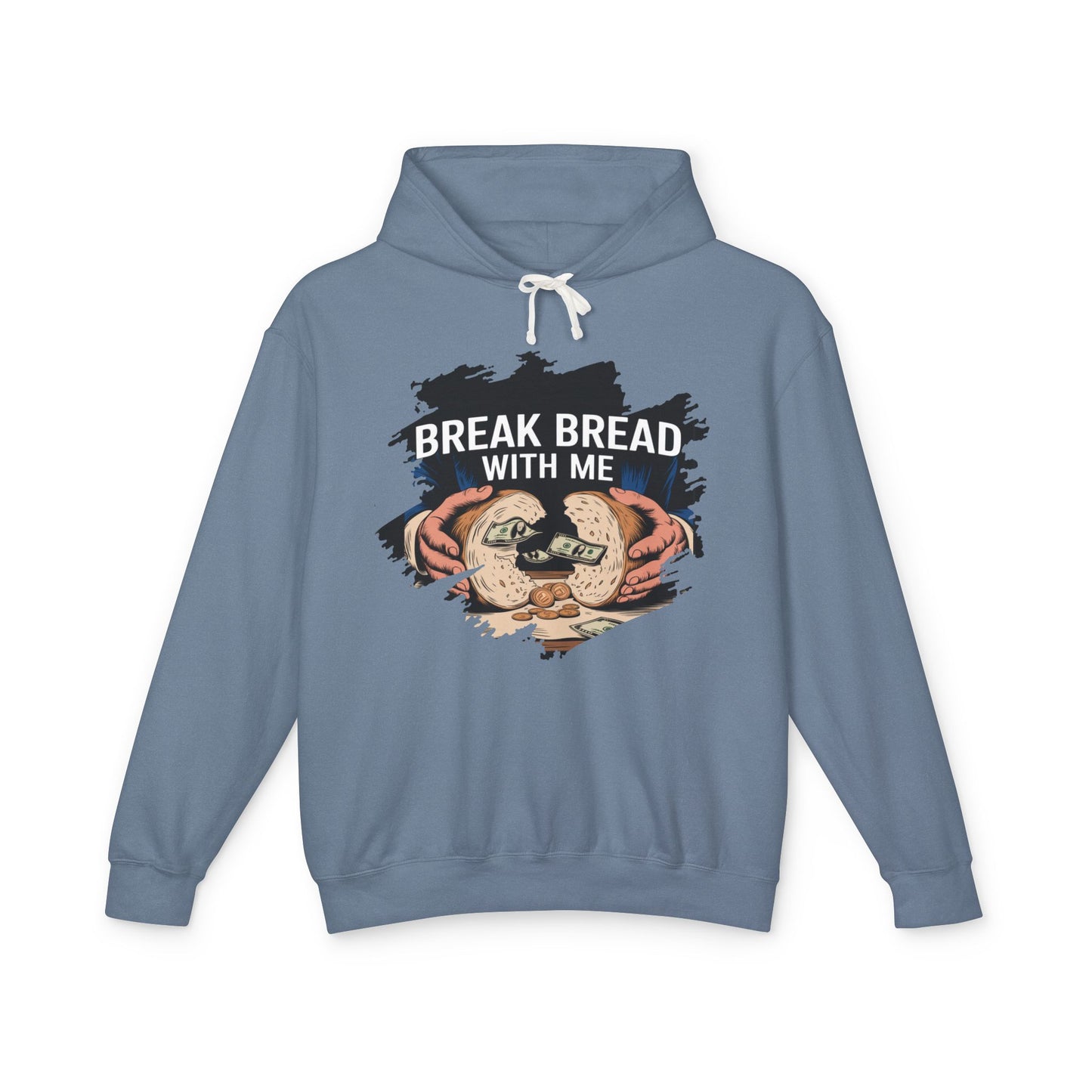 "Break Bread Unisex Lightweight Hoodie - Cozy Gift for Friends, Foodie Apparel, Casual Wear, Gathering Looks, Unique Sweatshirt