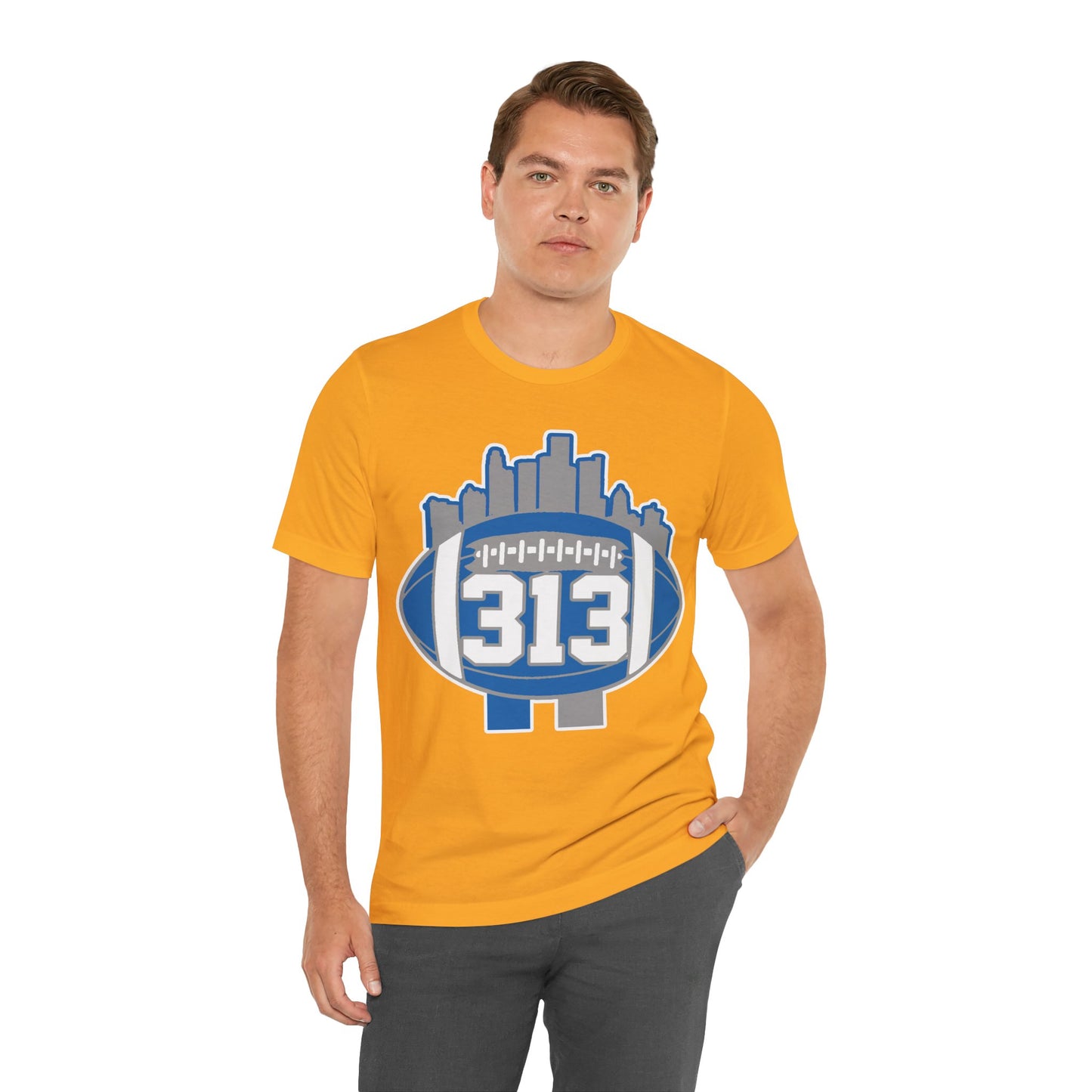LION COLOR DETROIT 313 FOOT BALL SHIRT