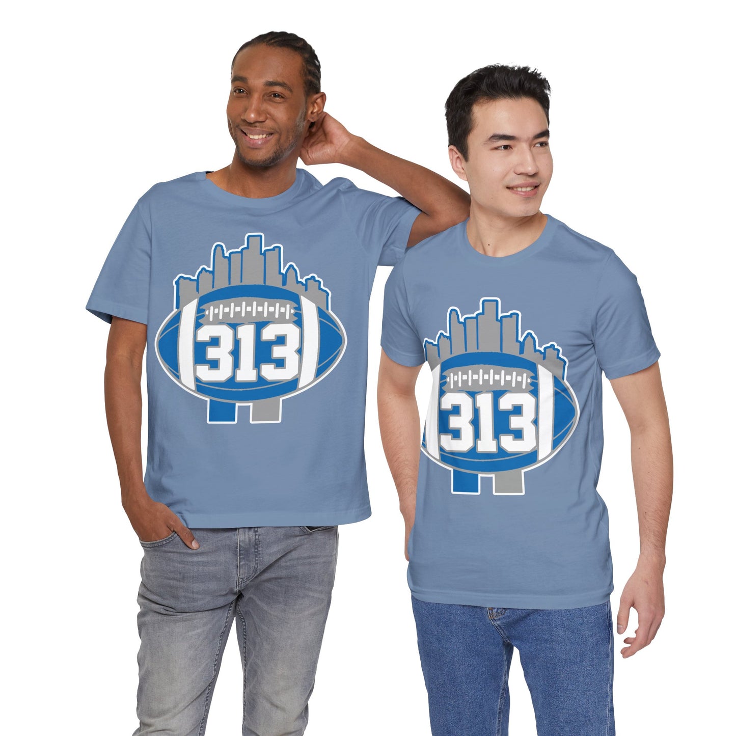 LION COLOR DETROIT 313 FOOT BALL SHIRT