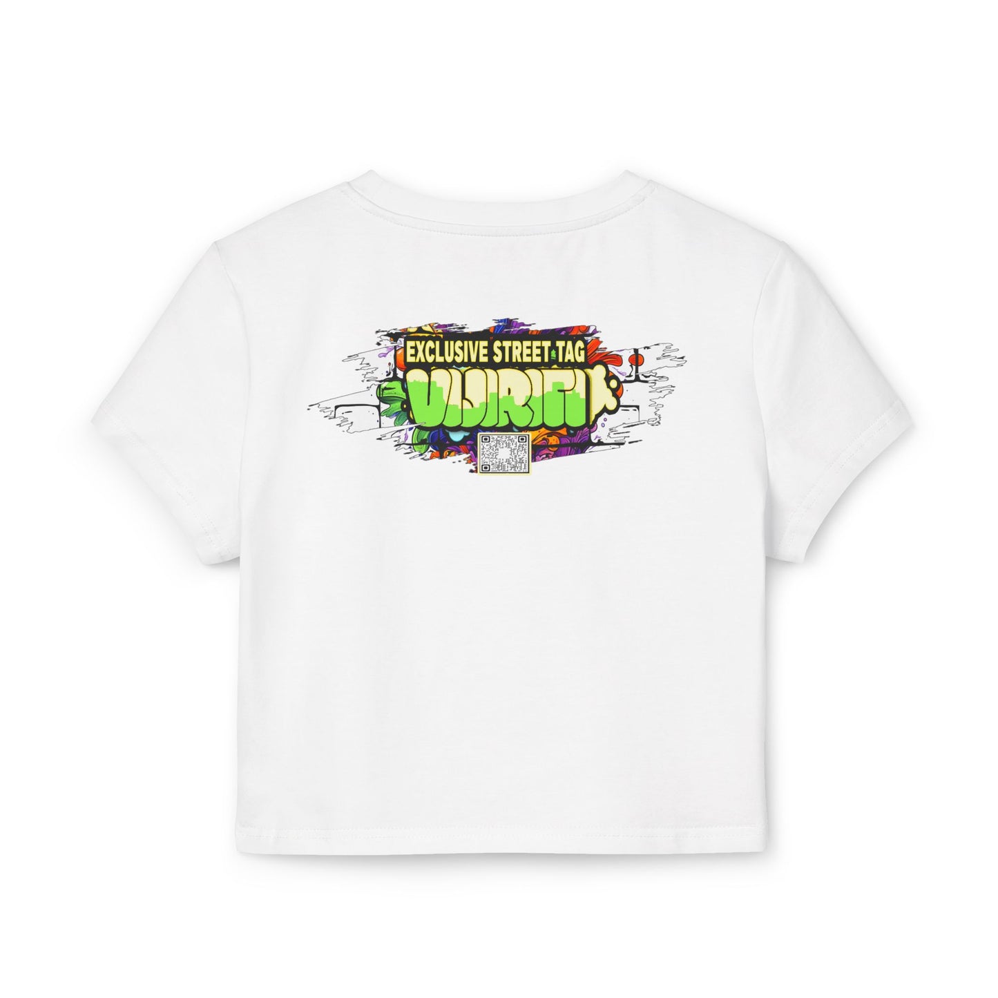Galactic Baby Girl Vision Women's Baby Tee, Artistic Crop Top, Space Lover's Tee, Unique Graphic Tee, Trendy Women's T-Shirt