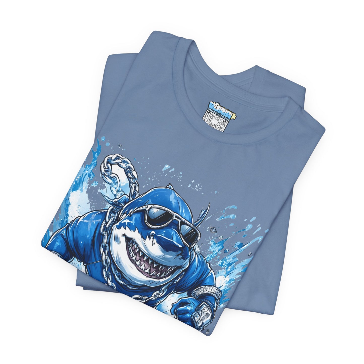 Ocean Dripp Blue Shark Graphic Unisex Tee - Fun Beachwear for Summer Adventures